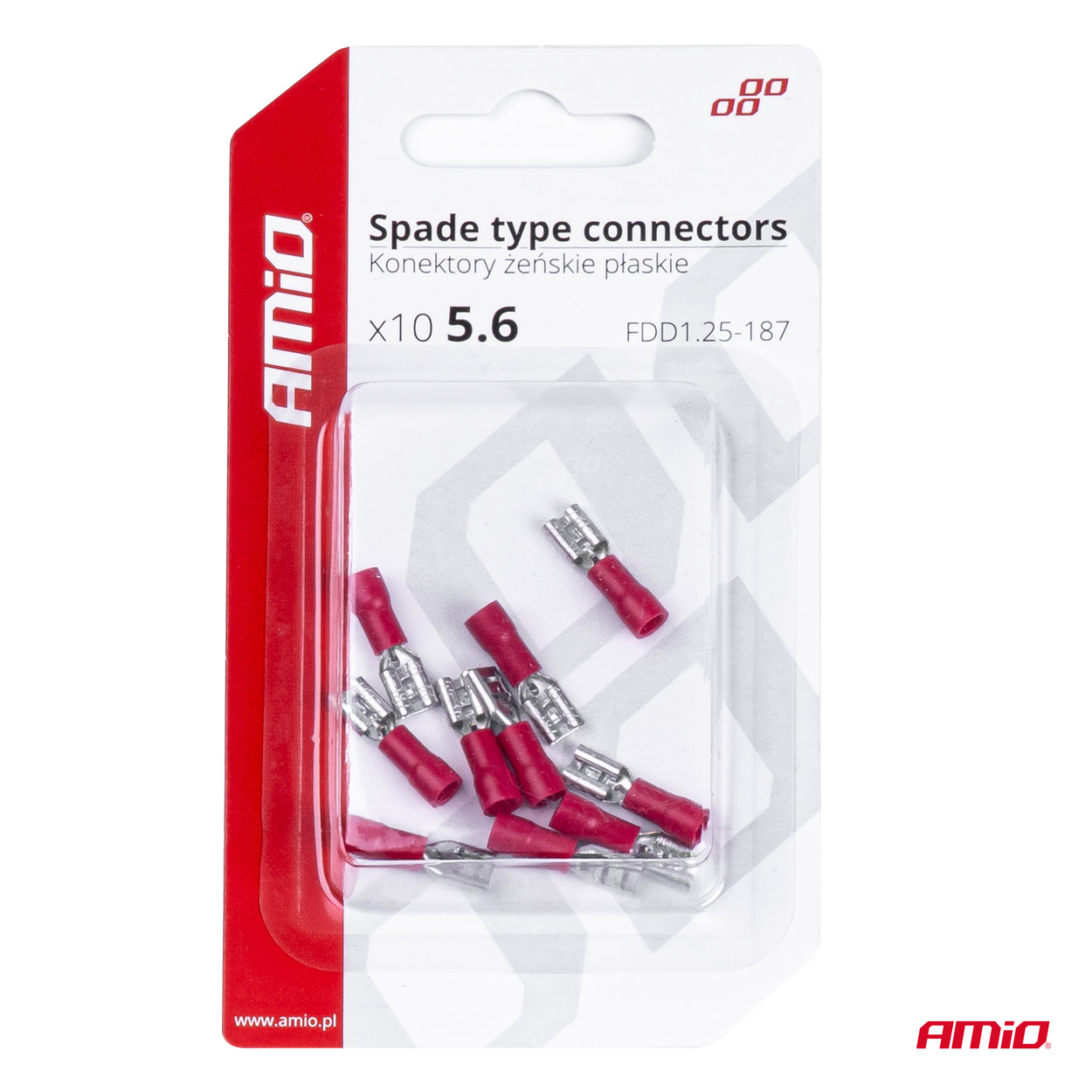 Elektrické konektory – samica (násuvka) 5.6mm 0.5-1.5mm2 10A 10 ks