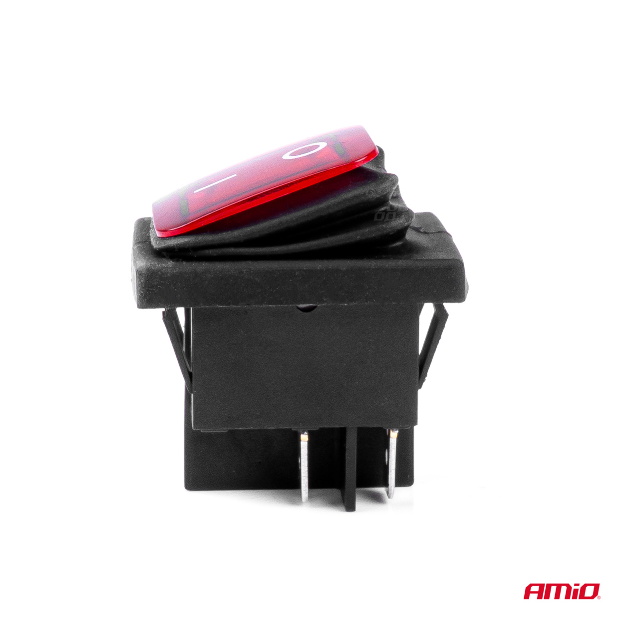 Obdĺžnikový prepínač kolískový s červeným svetlom