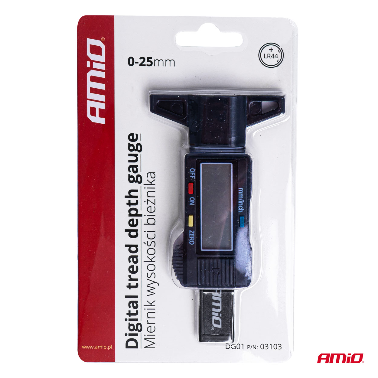 Digitálny merač hĺbky dezénu AMIO-03103