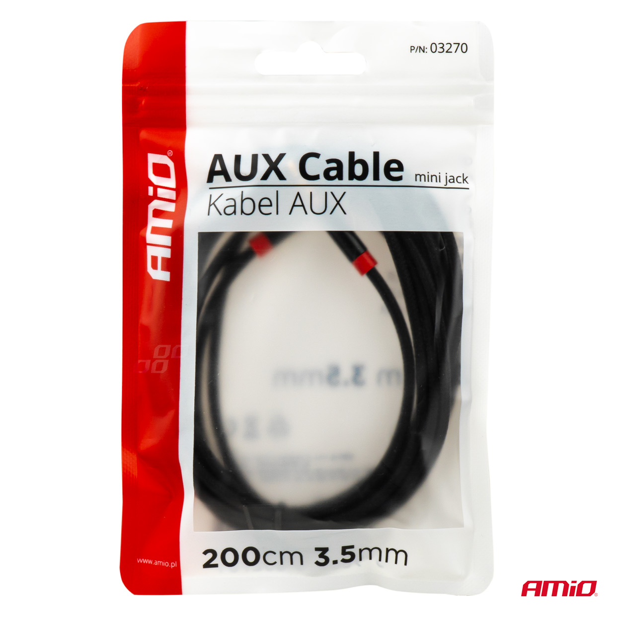 AUX kábel jack-jack 3,5mm 200cm AMiO-03270