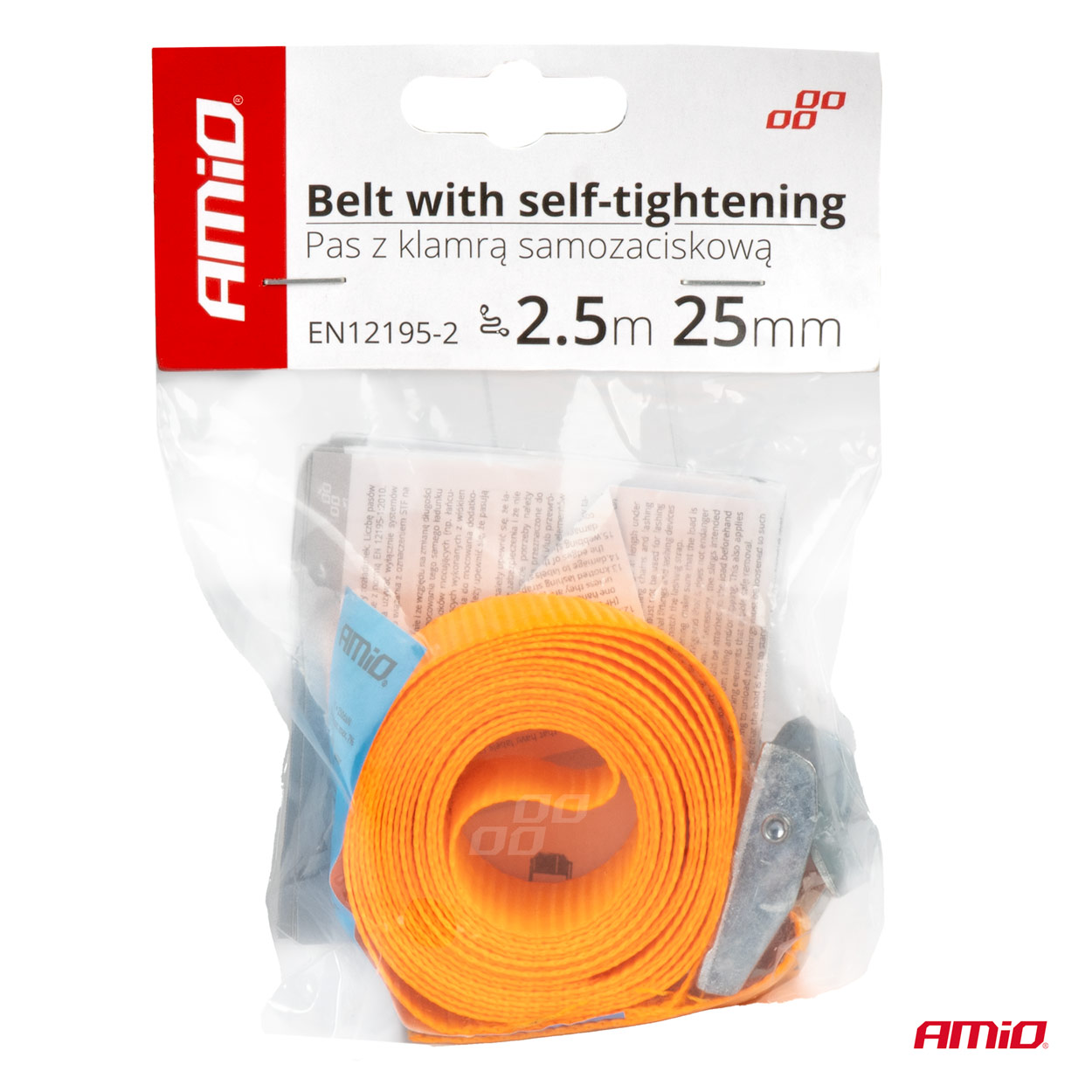 Pás so samouťahovacou prackou 2,5m x 25mm AMiO-03291