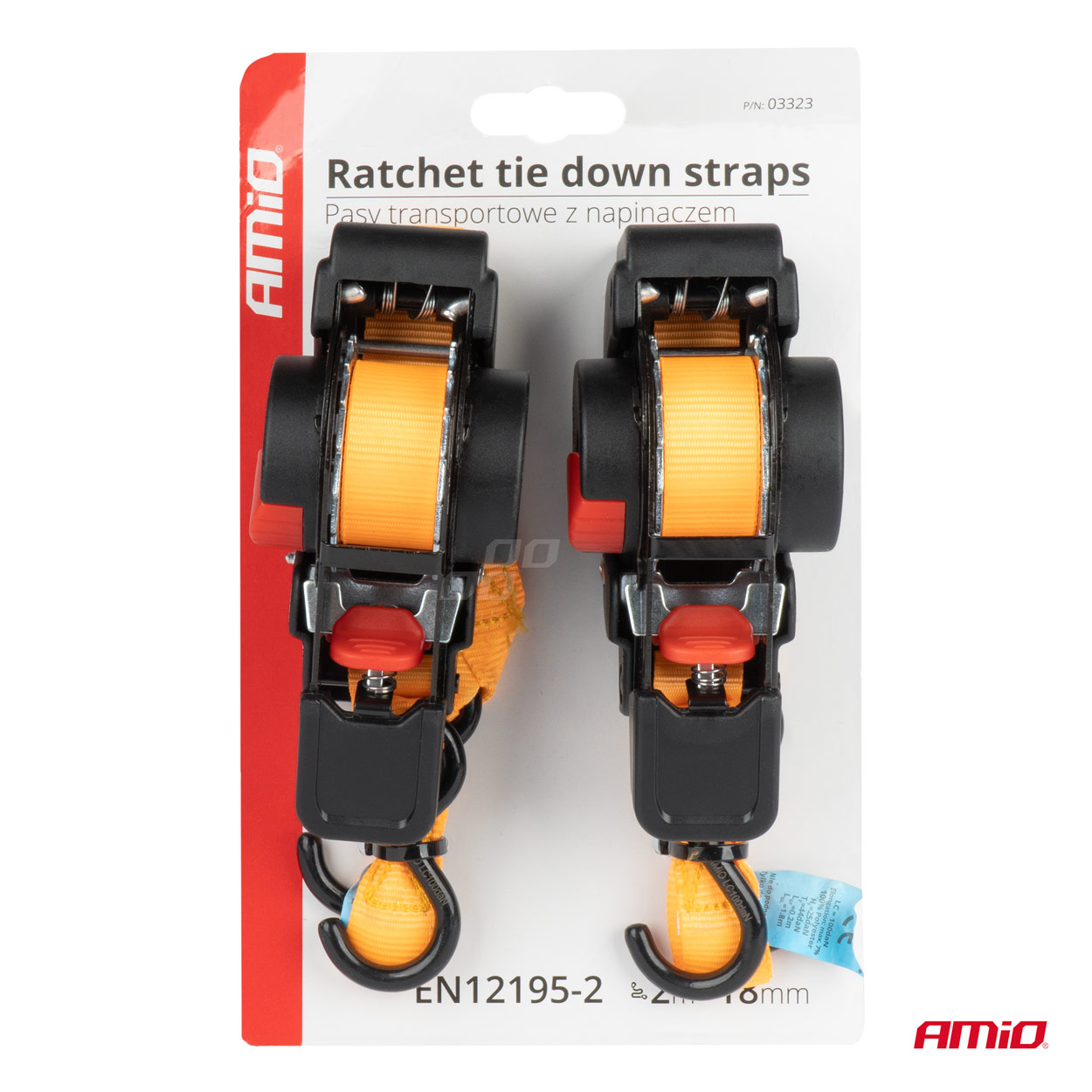 Upínacie pásy s račňou 100/200kg 18mm 2m S-TYPE AMiO-03323