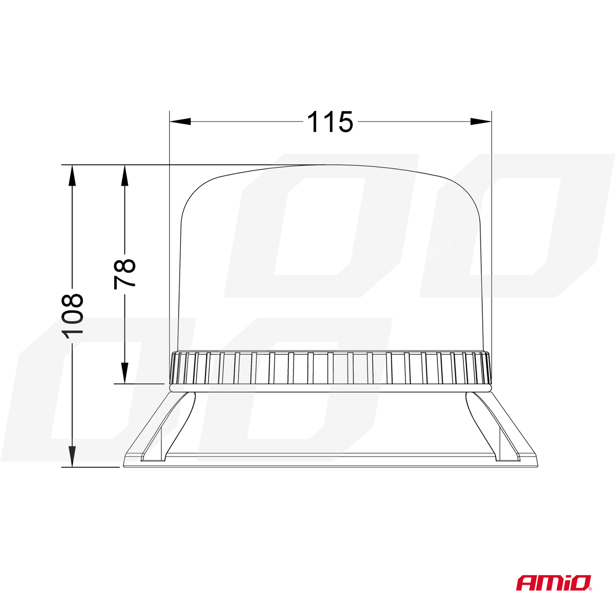 Výstražný maják W22m Magnet / 3 skrutky, ECE R10 60LED 12/24V IP66