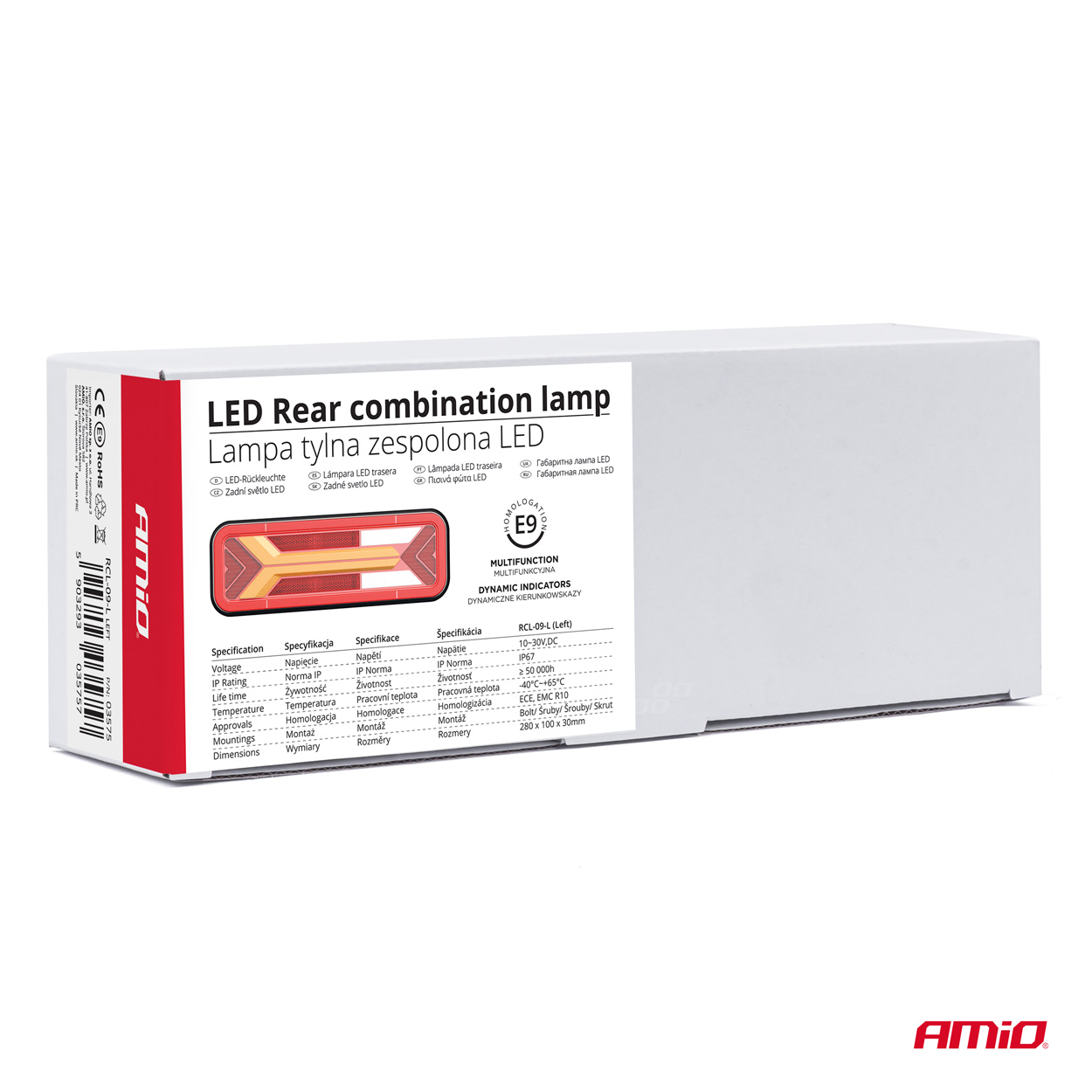 Svetlo zadné združené LED dynamické vľavo RCL-09-L AMIO-03575