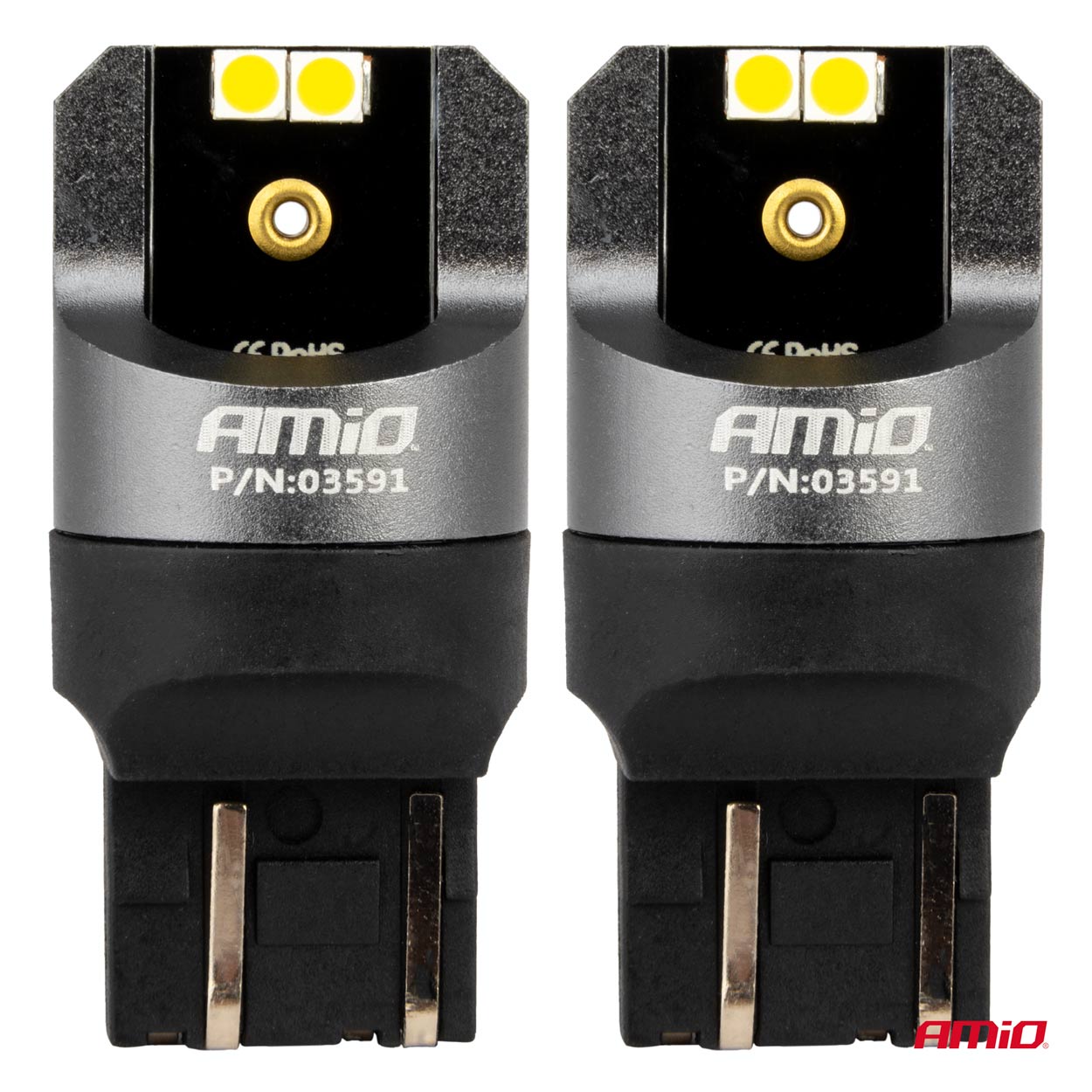 LED žiarovky CANBUS PRO series 7443 W21/5W 4x3030 SMD White 12/24V AMIO-03591