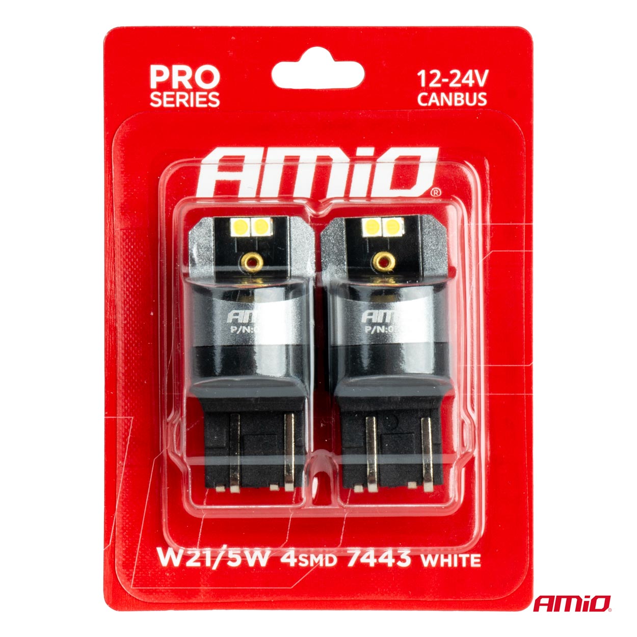 LED žiarovky CANBUS PRO series 7443 W21/5W 4x3030 SMD White 12/24V AMIO-03591