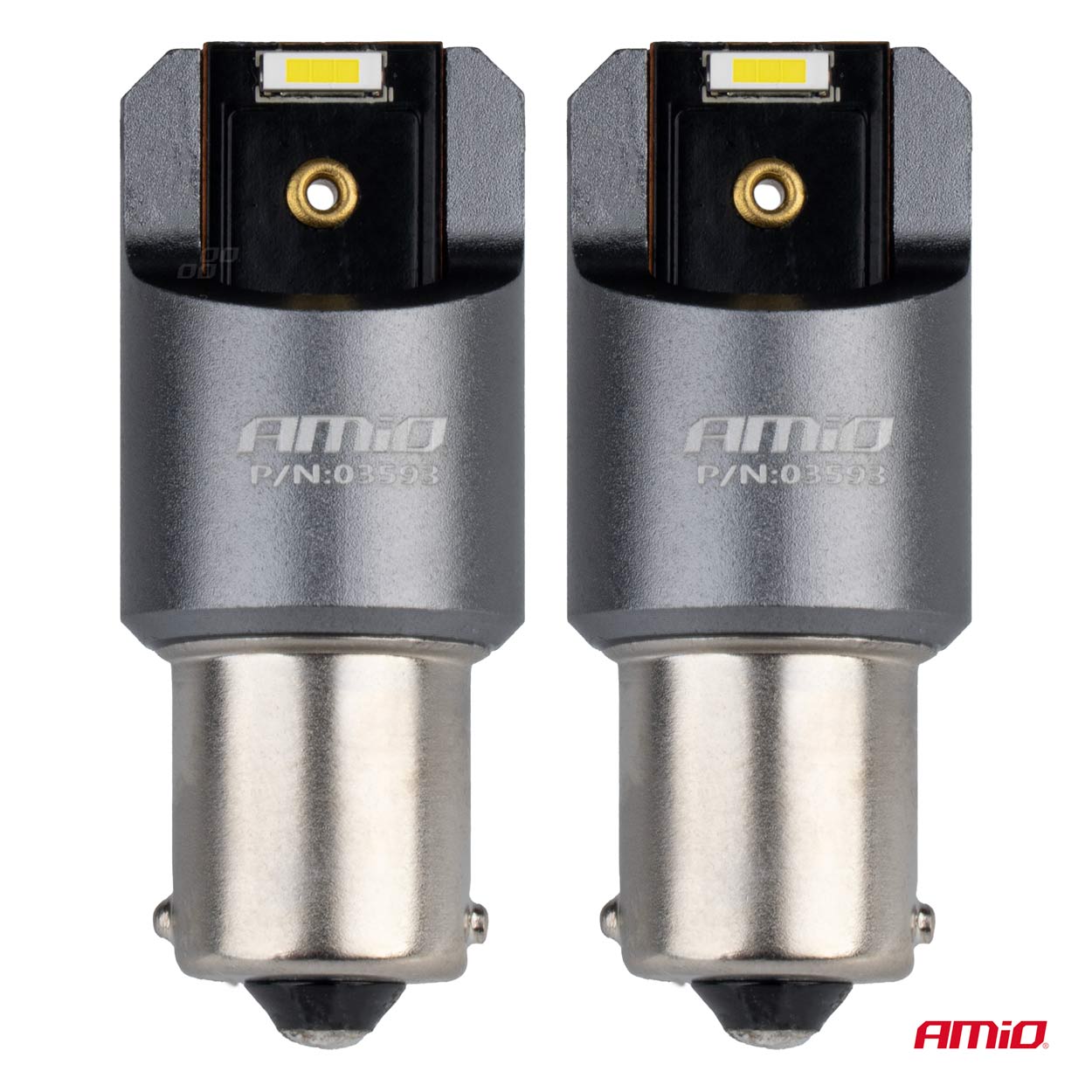 LED žiarovky FULL CANBUS PRO BA15S P21W 2x1860SMD biele12V 24V AMIO-03593