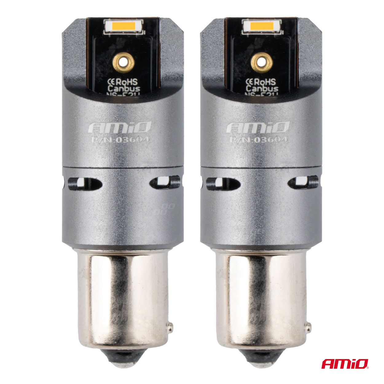 LED žiarovky FULL CANBUS PY21W 2x1860 SMD amber 12V 24V AMIO-03604