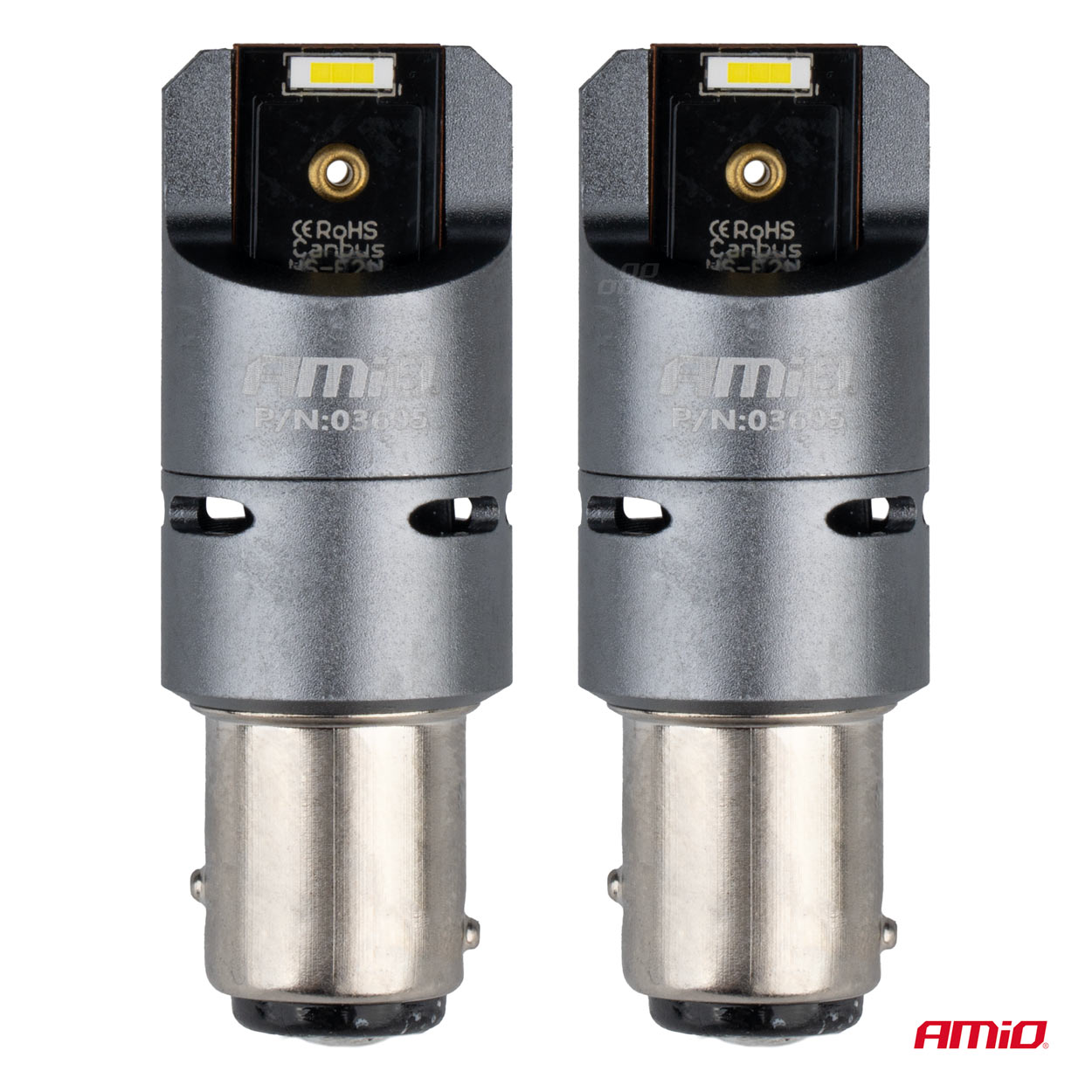 LED žiarovky FULL CANBUS PRO BAY15D P21/5W 2x1860SMD biele 12V 24V AMIO-03605