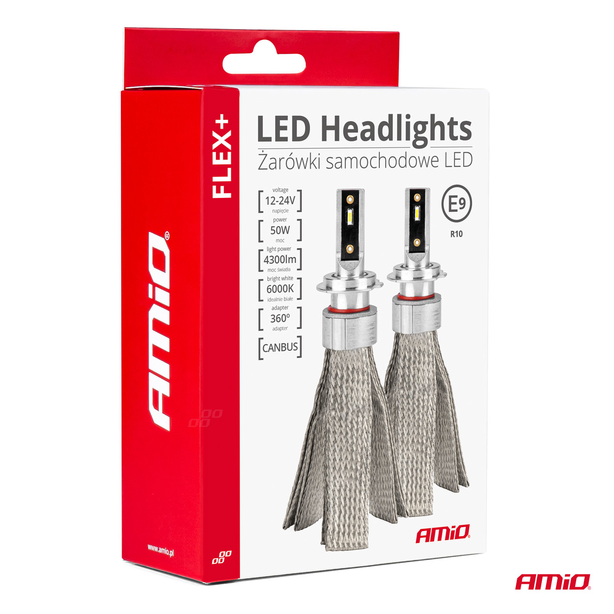 LED žiarovky hlavného svietenia FLEX+ H3 canbus 6000K 12V 24V AMIO-03656