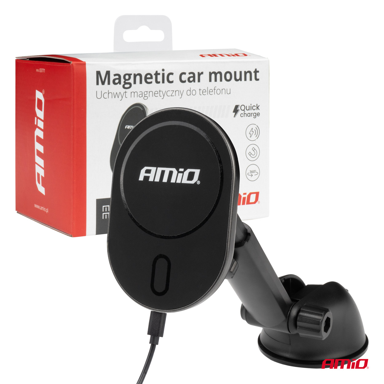 Magnetický držiak telefónu s bezdrôtovým indukčným nabíjaním My Mag 15W AMIO-03771