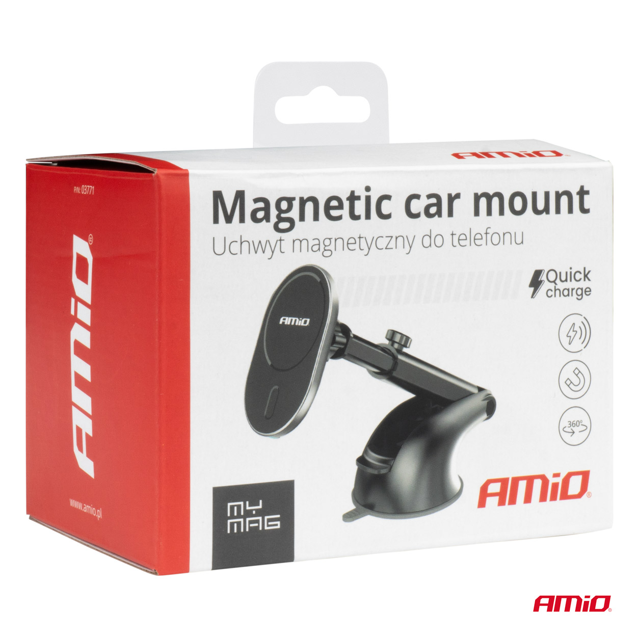 Magnetický držiak telefónu s bezdrôtovým indukčným nabíjaním My Mag 15W AMIO-03771