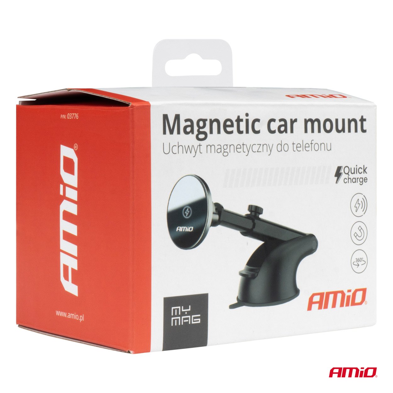 Magnetický držiak telefónu s bezdrôtovým indukčným nabíjaním 15W AMIO-03776