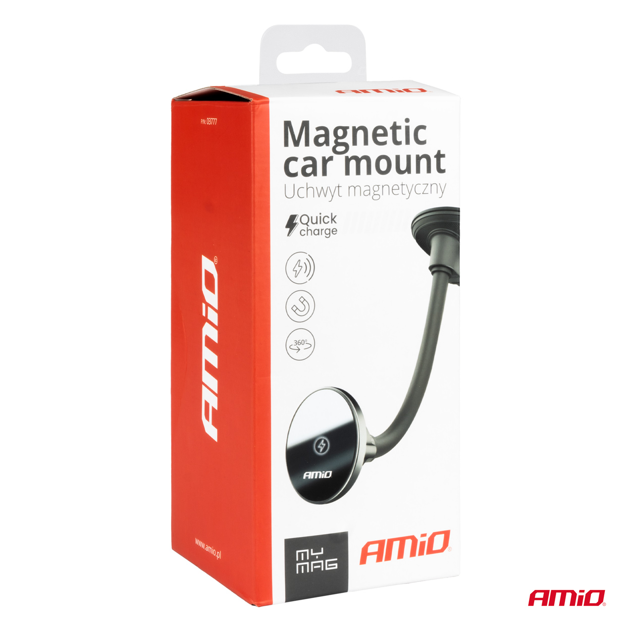 Magnetický držiak telefónu s bezdrôtovým indukčným nabíjaním 15W AMIO-03777