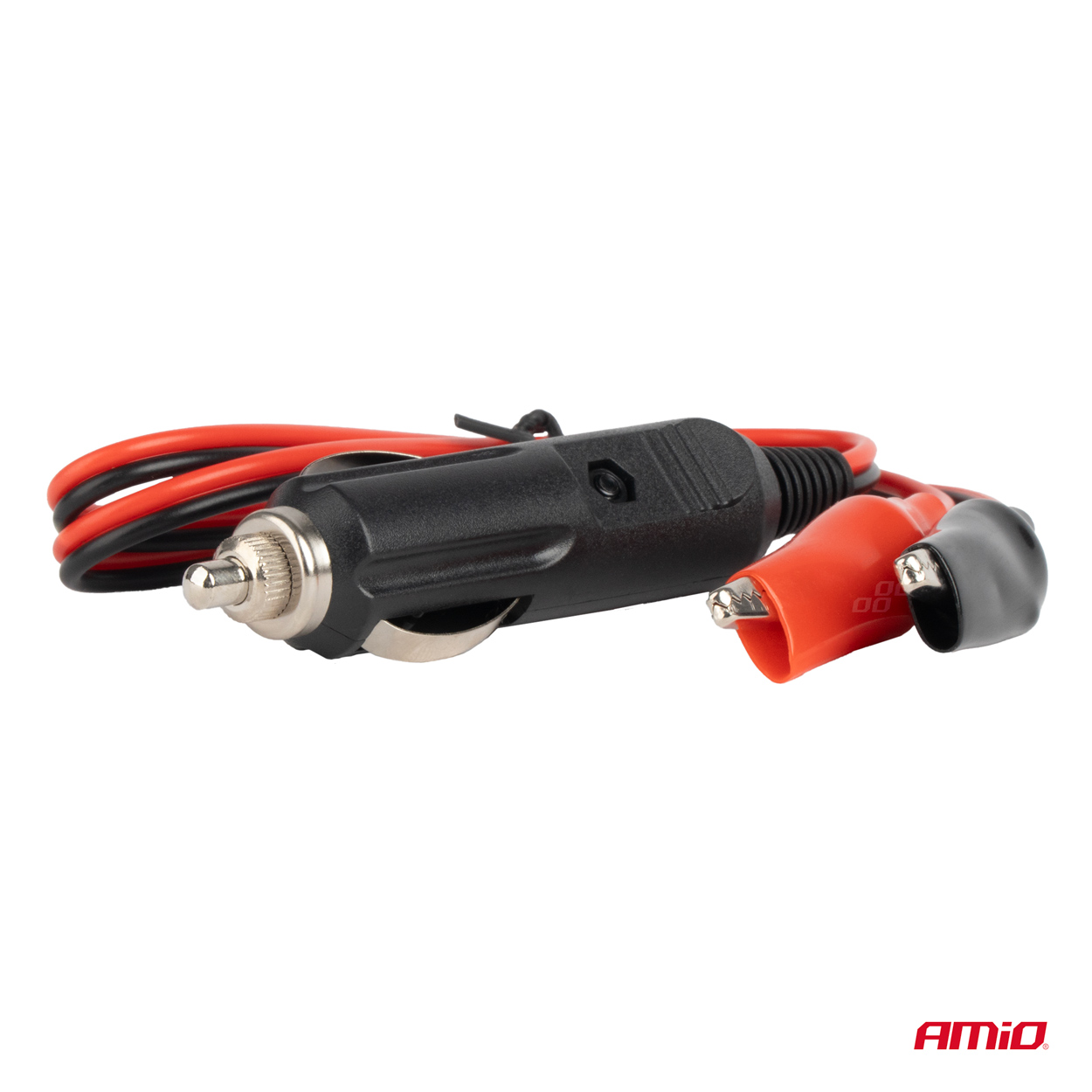 Adaptér do zásuvky zapaľovača s krokodílovým výstupom 12V 24V 60cm AMIO-03802