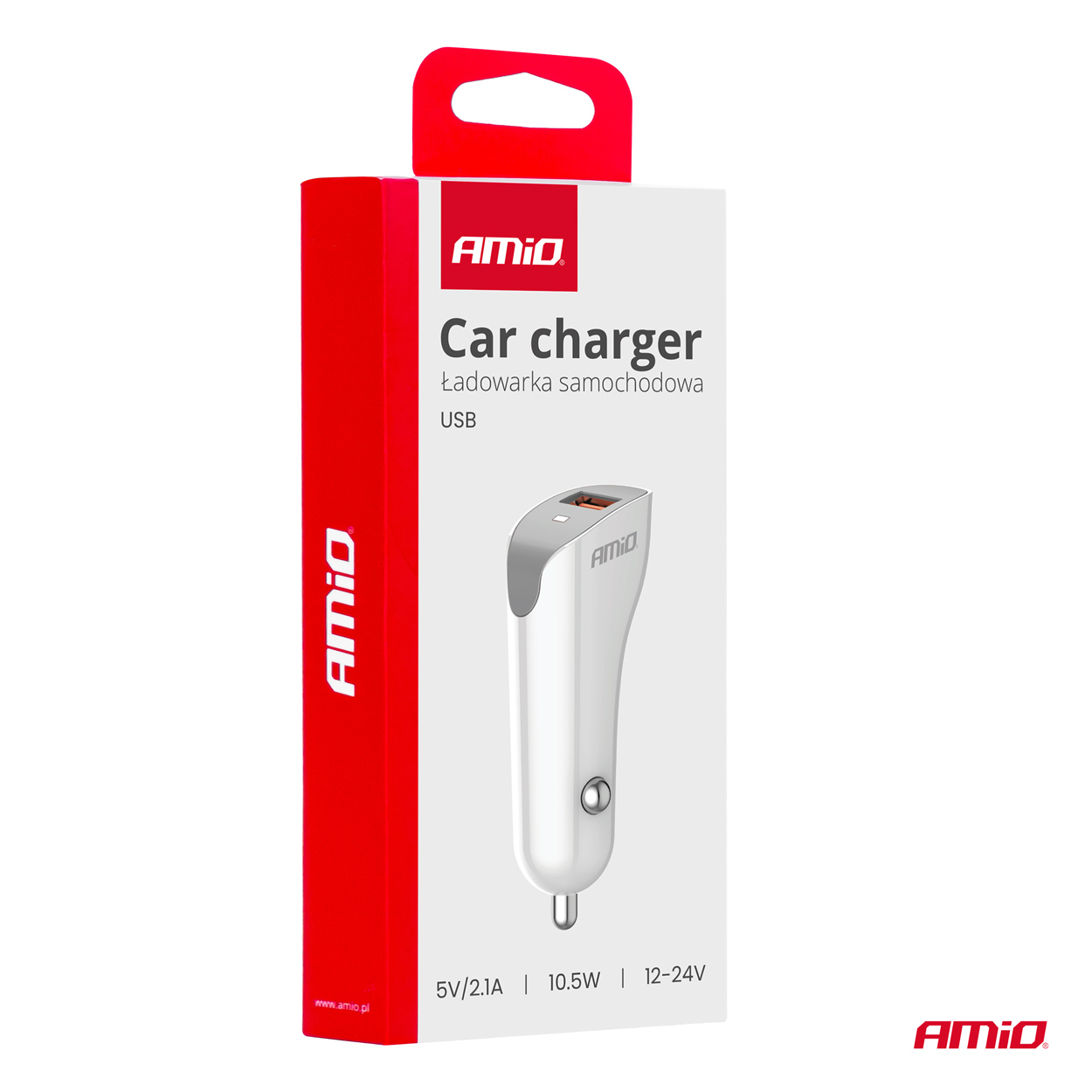Nabíjačka do auta USB-A 2.1A 12/24V AMiO-03873