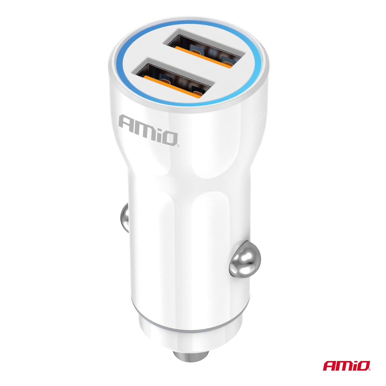 Nabíjačka do auta 2xUSB-A 12/24V AMiO-03879