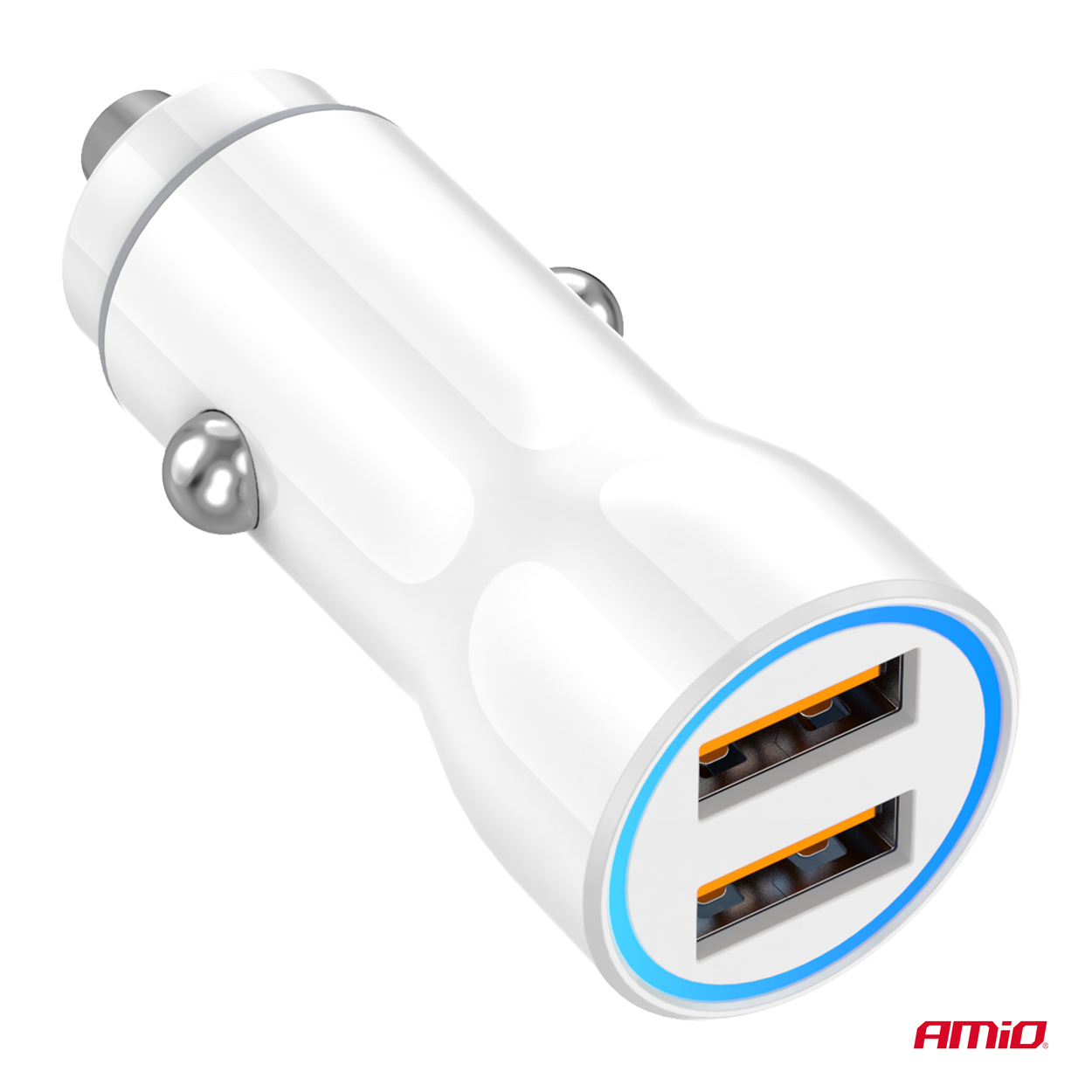 Nabíjačka do auta 2xUSB-A 12/24V AMiO-03879