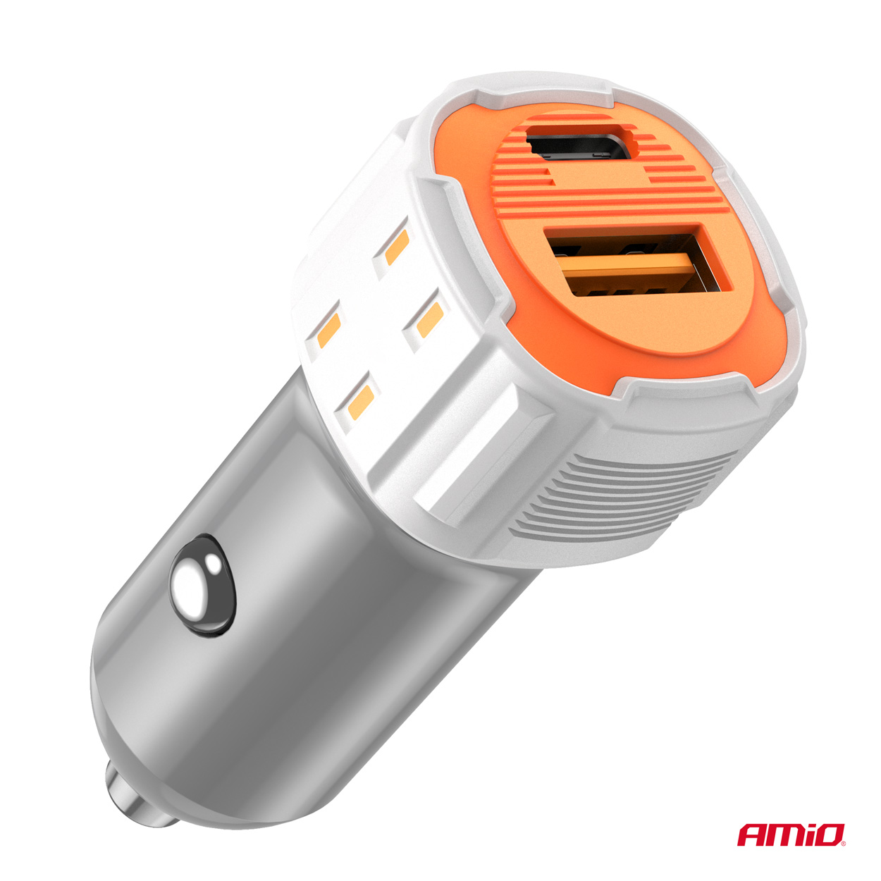 Nabíjačka do auta USB-A + USB-C 20W 12/24V AMiO-03882