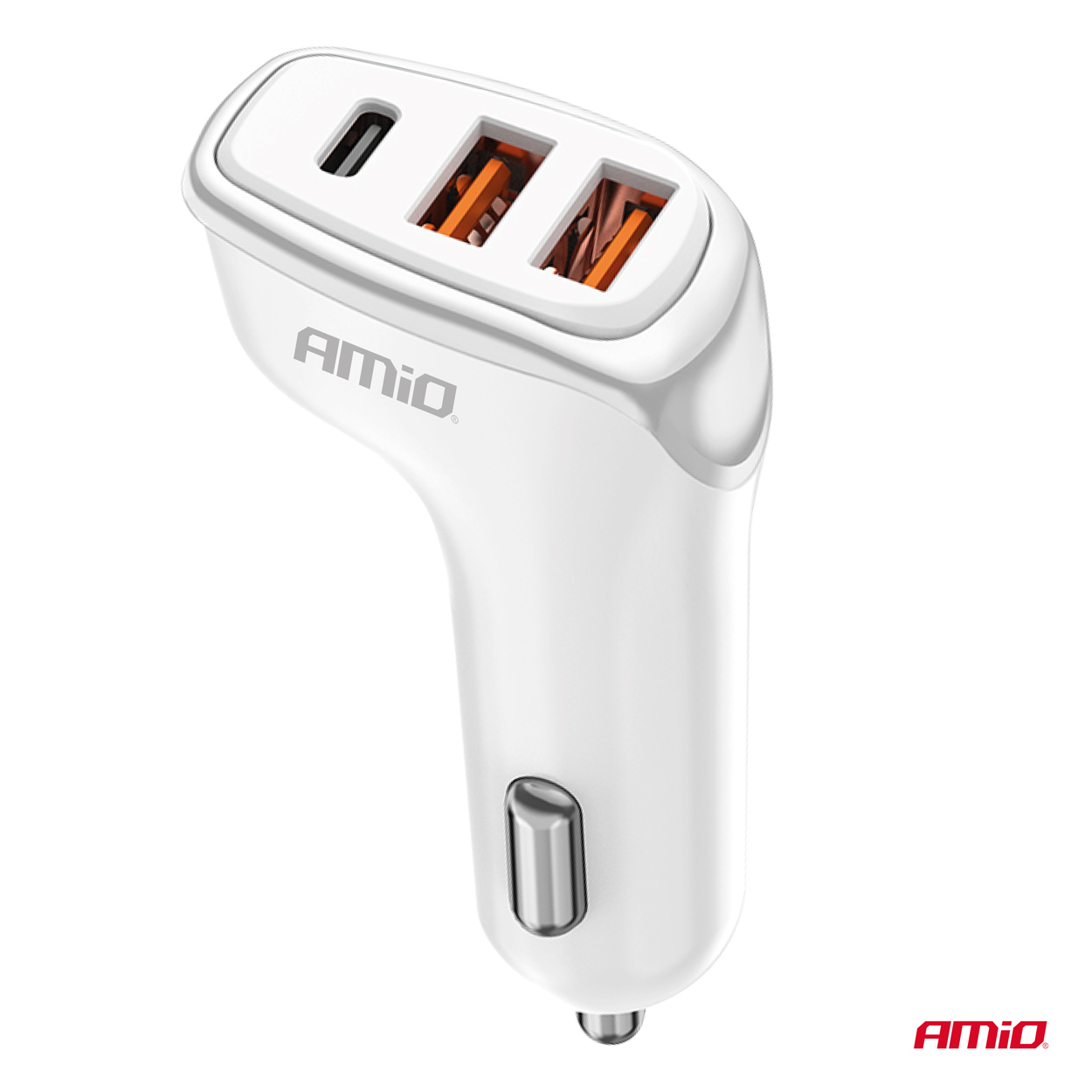 Nabíjačka do auta 2x USB-A + USB-C 38W AMiO-03886