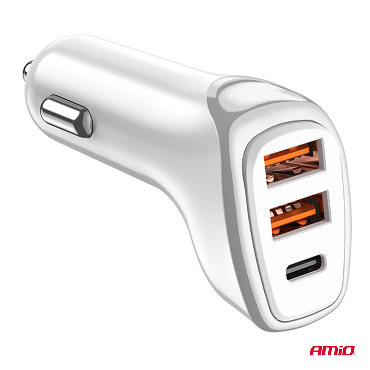 Nabíjačka do auta 2x USB-A + USB-C 38W AMiO-03886