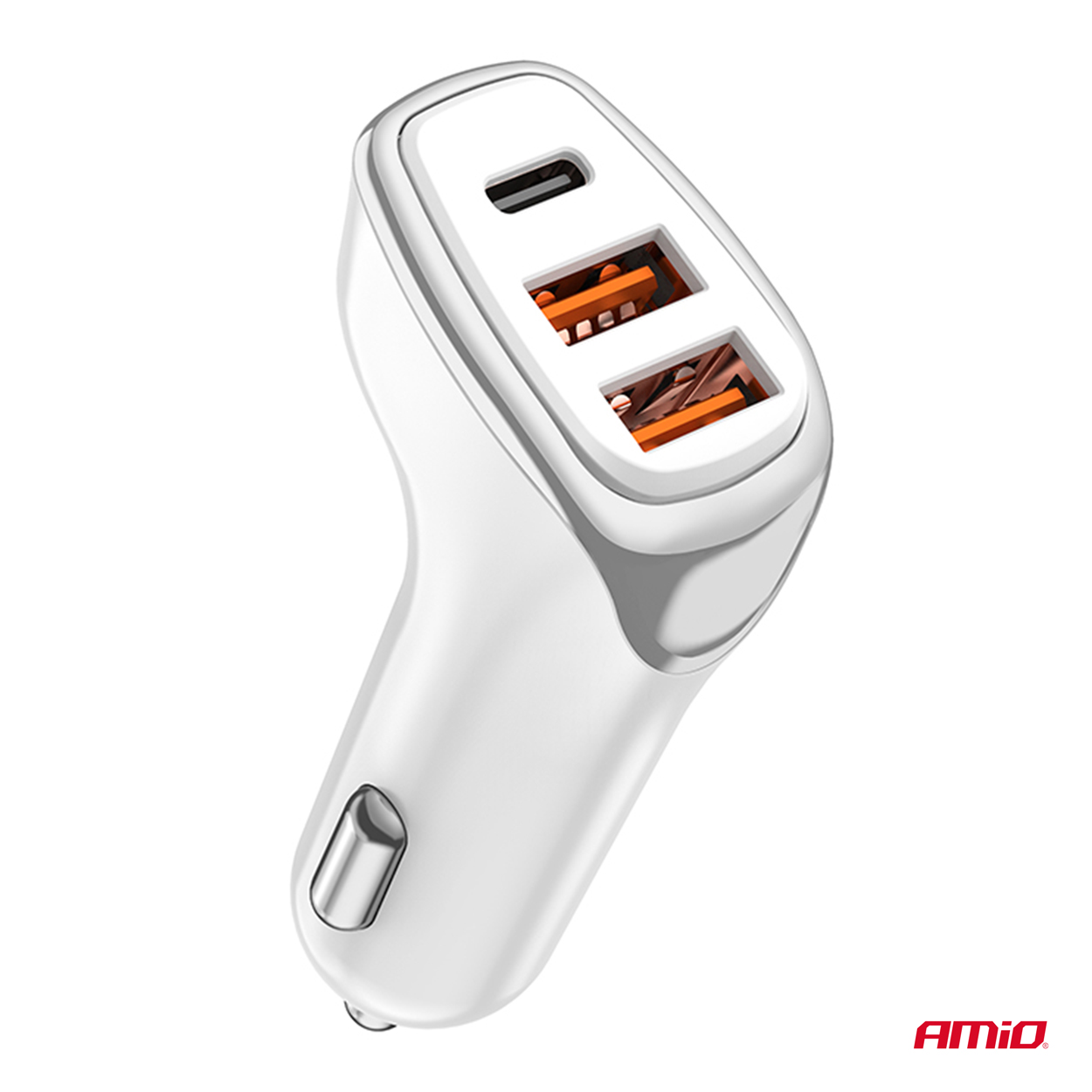 Nabíjačka do auta 2x USB-A + USB-C 38W AMiO-03886