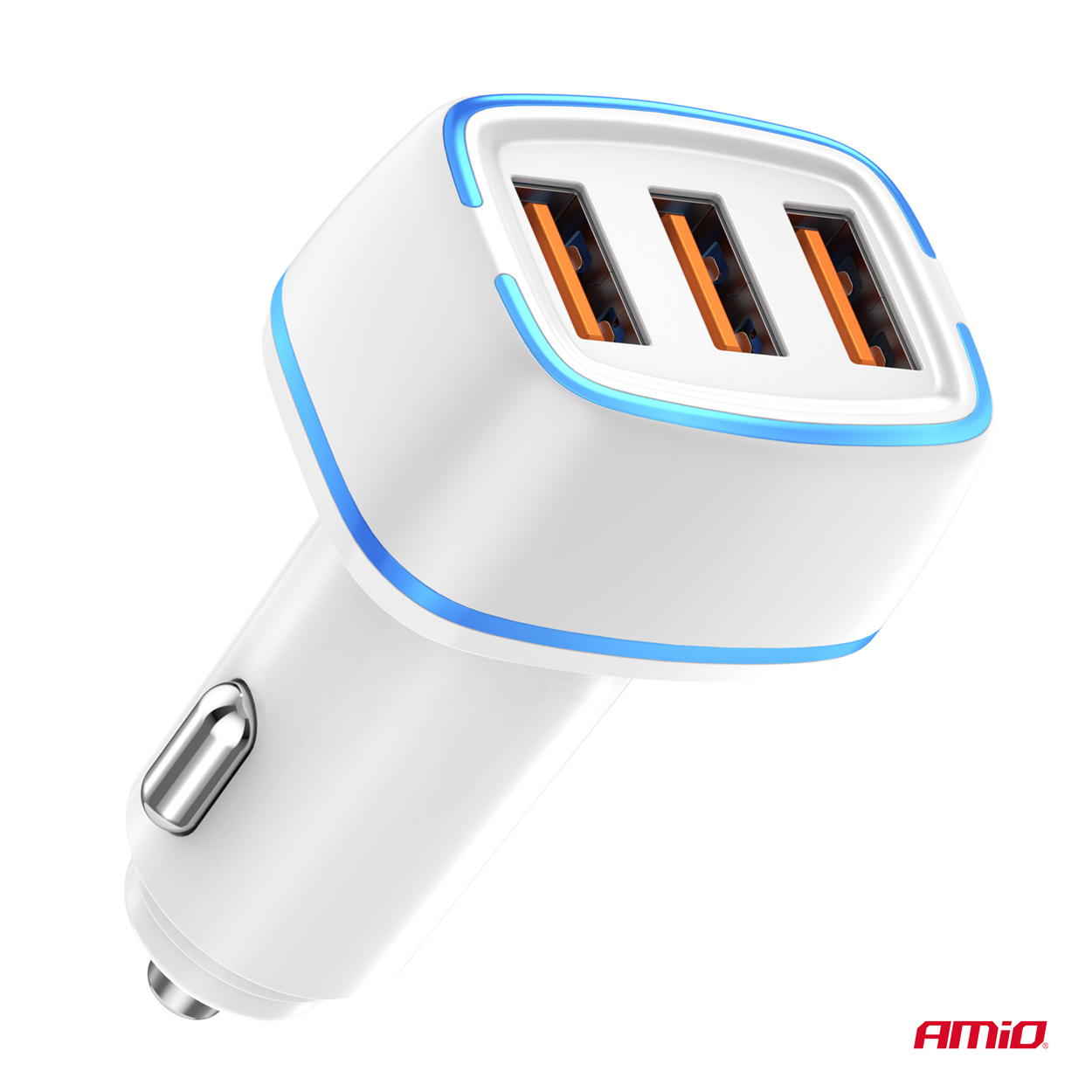 Nabíjačka do auta 3x USB-A 30W 12/24V AMiO-03889