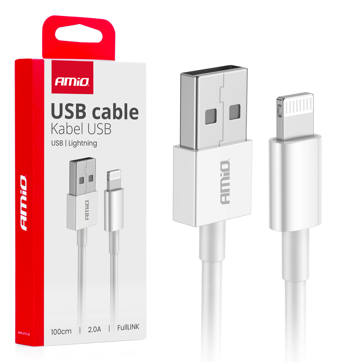 Kábel USB na nabíjanie 2A 100cm FullLINK AMiO-03895