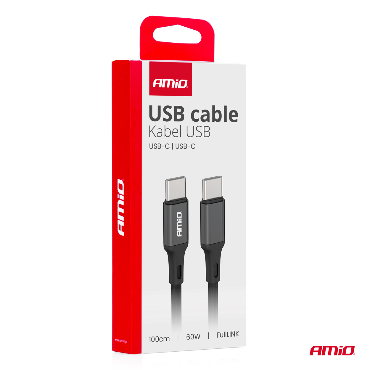 Kábel 'USB-C na USB-C 60W 100cm FullLINK AMIO-03902