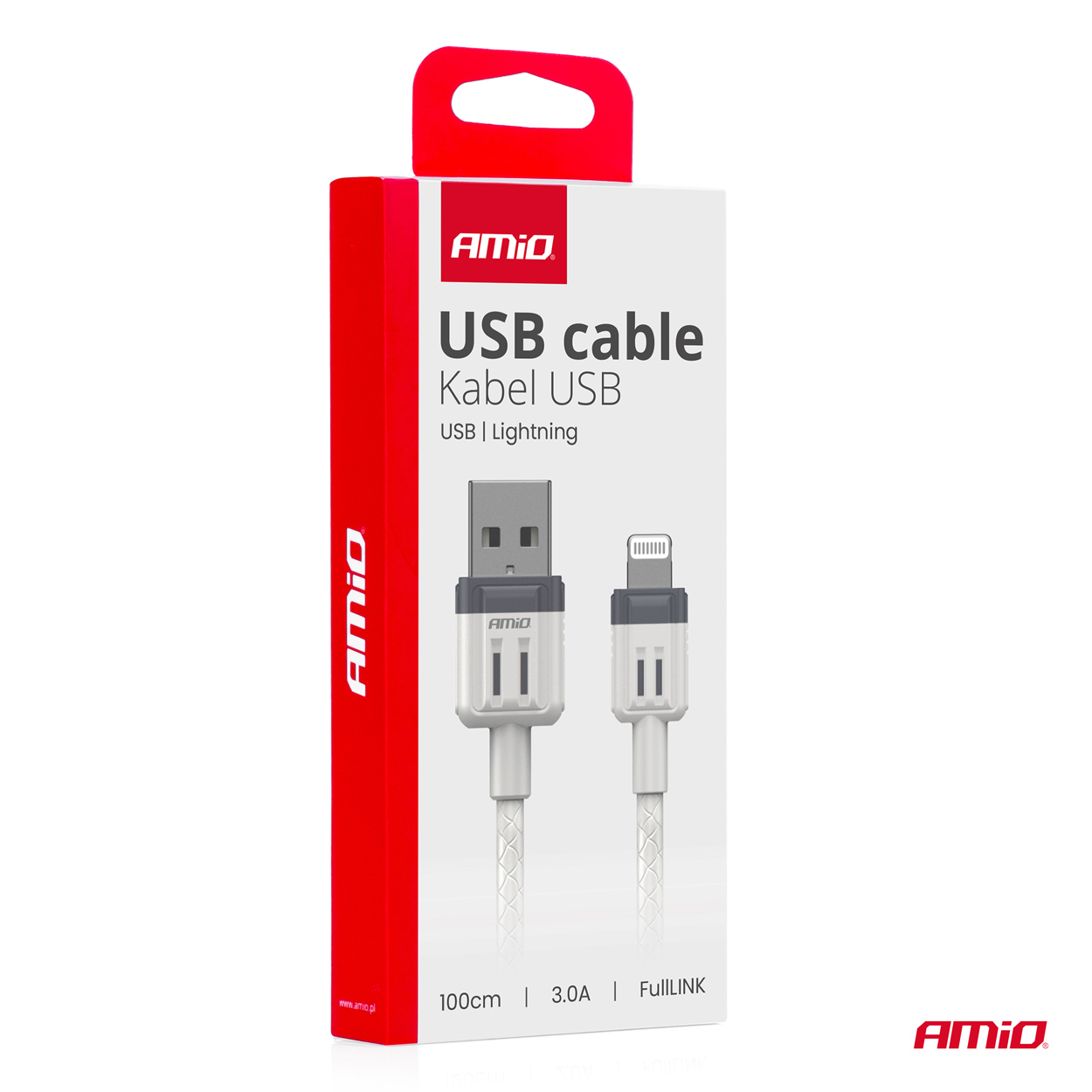 Kábel USB na Lightning 3A 100cm FullLINK AMIO-03907
