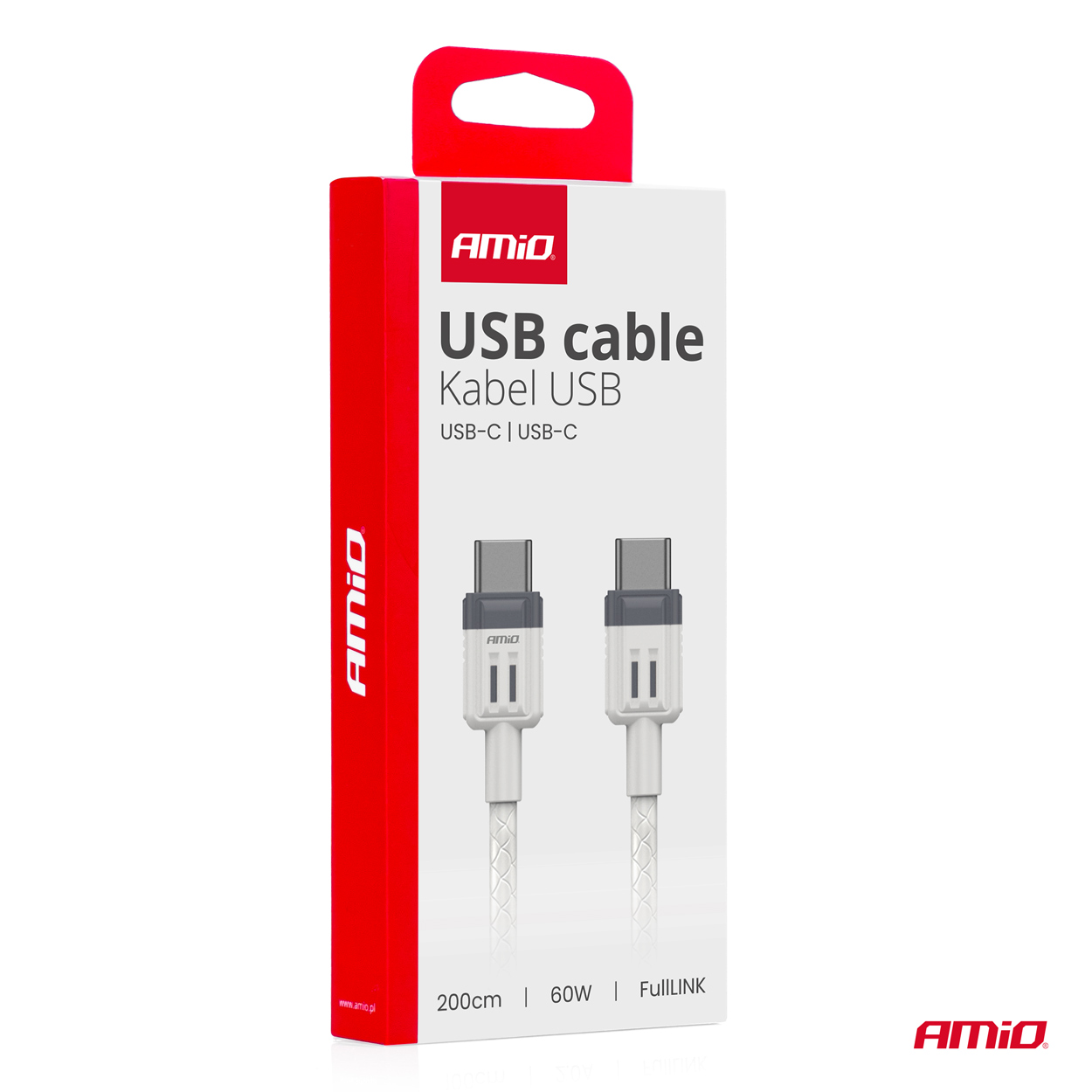 Kábel 'USB-C na USB-C 60W 200cm FullLINK AMIO-03909