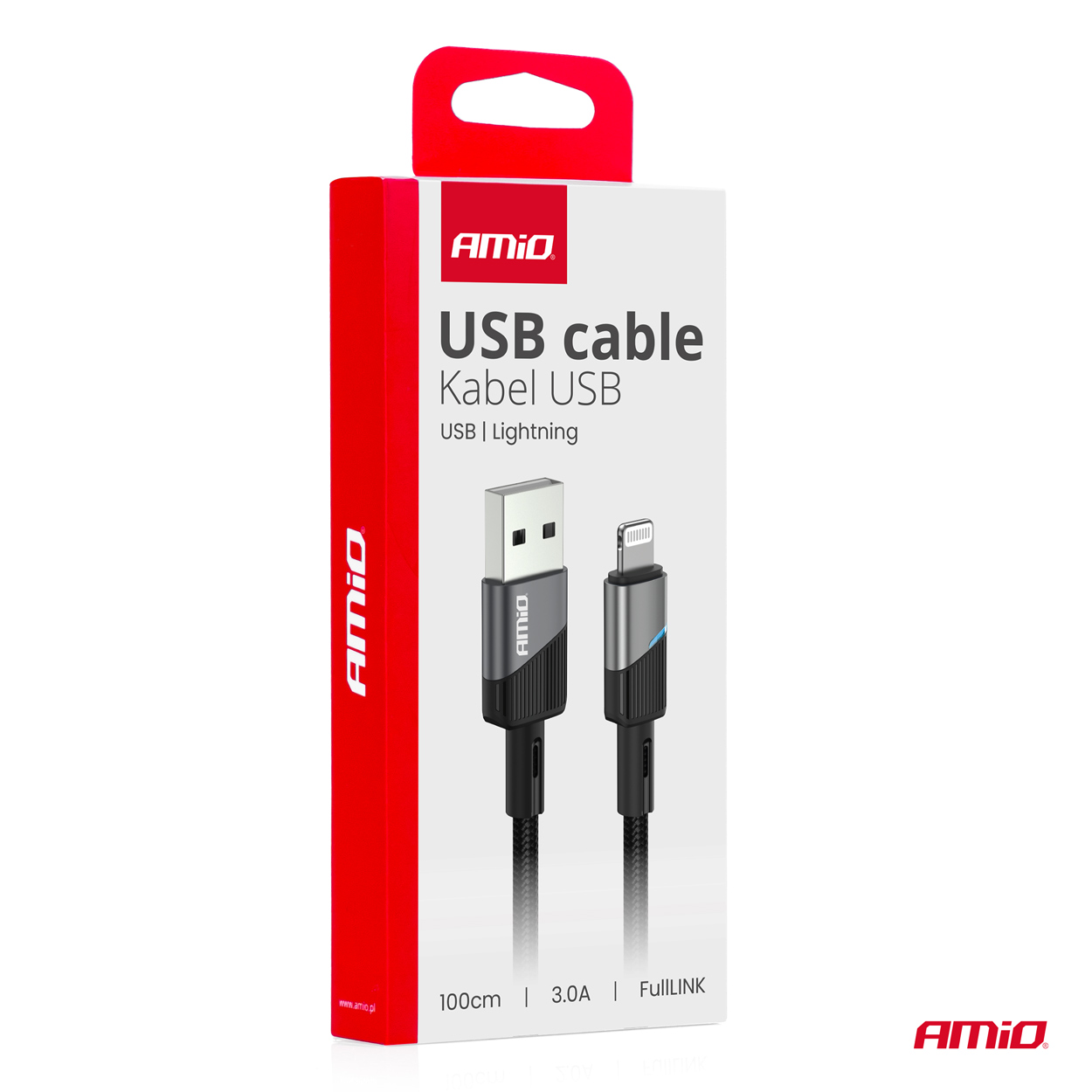 Kábel USB na Lightning 3A 100cm FullLINK AMIO-03925