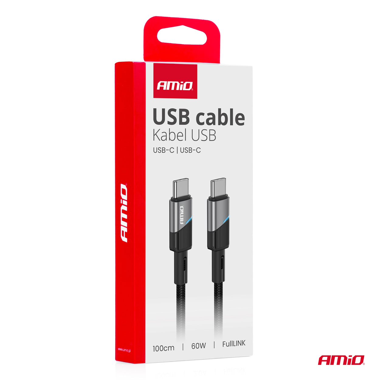 Kábel 'USB-C na USB-C 60W 100cm FullLINK AMIO-03926