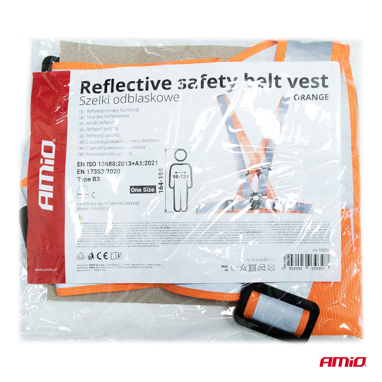 Reflexné traky, oranžové univerzálne AMiO-03939