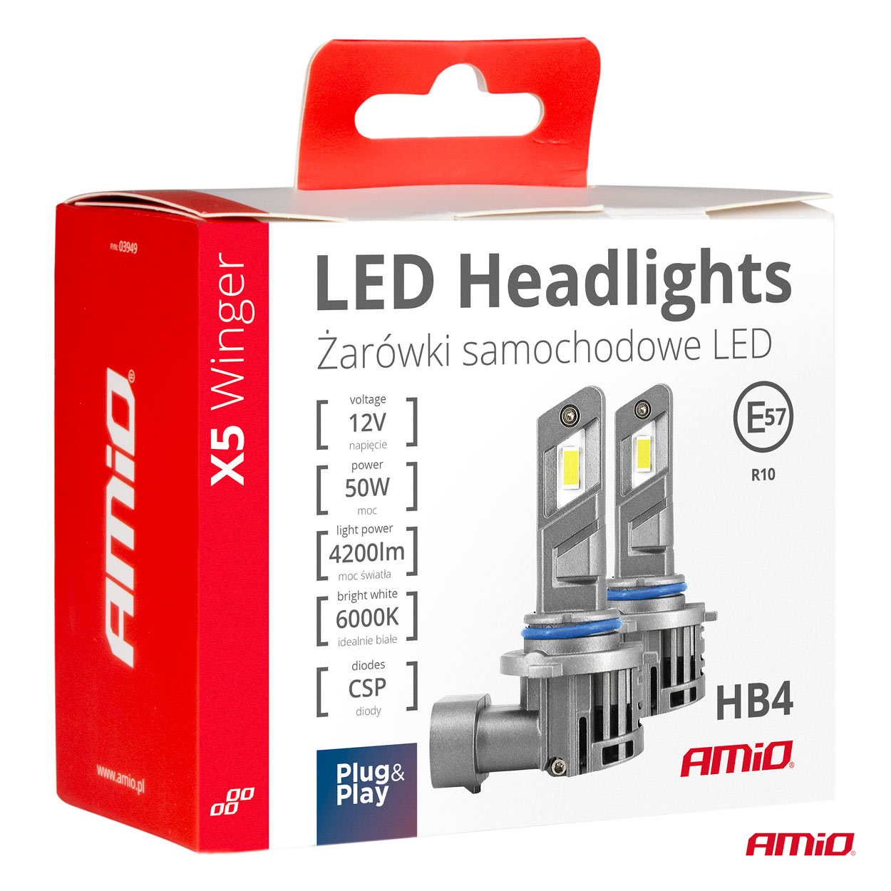 LED žiarovky X5-series WINGER HB4 6000K max 50W AMIO-03949