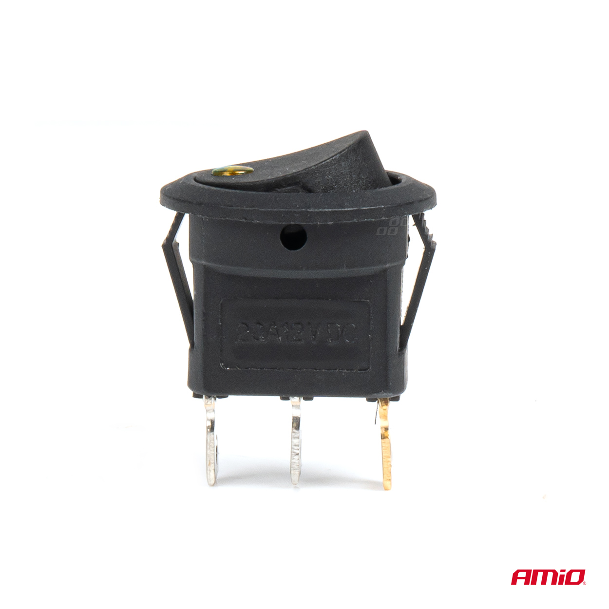 Kolískový okrúhly prepínač o žltým podsvietením AMIO-03962