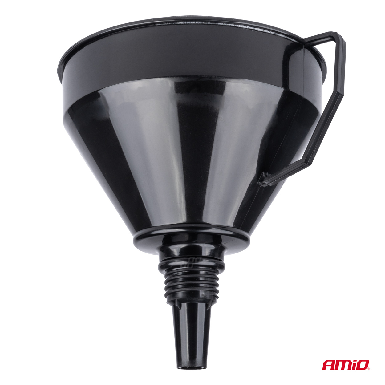 Flexibilný čierny univerzálny lievik so sitkom na kvapalné palivo vodu 16 cm AMiO-04038