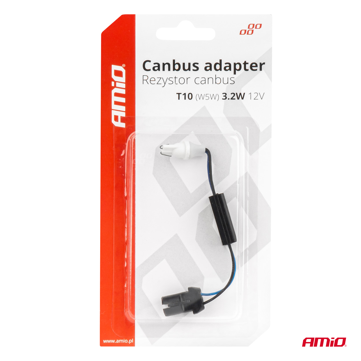 CANBUS rezistor pre LED žiarovky 12V 3.2W T10 zástrčka a zásuvka AMIO-04087