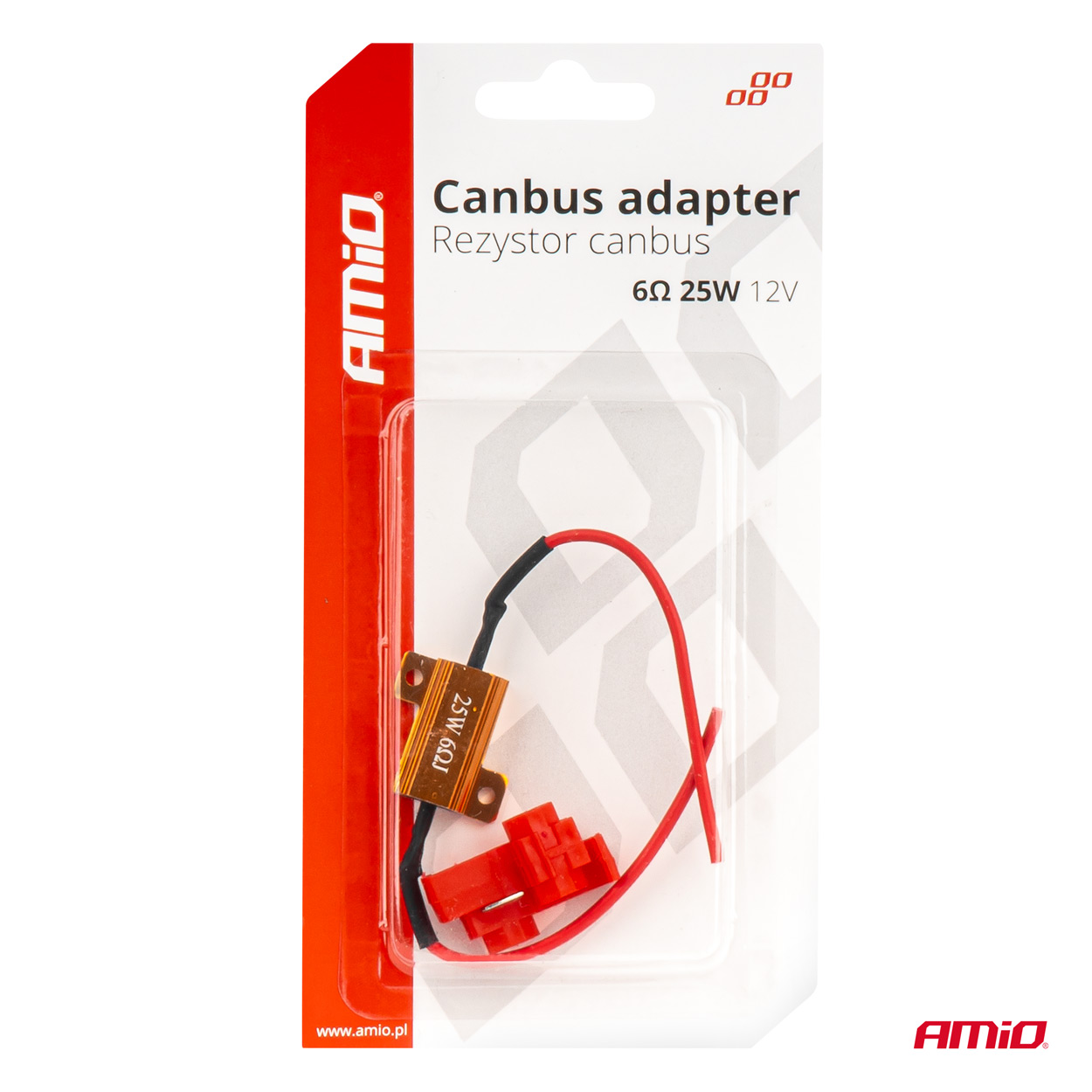 Rezistor pre LED žiarovky CANBUS 6Ω 25W AMiO-04092