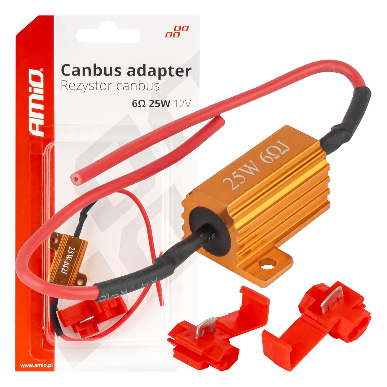 Rezistor pre LED žiarovky CANBUS 6Ω 25W AMiO-04092