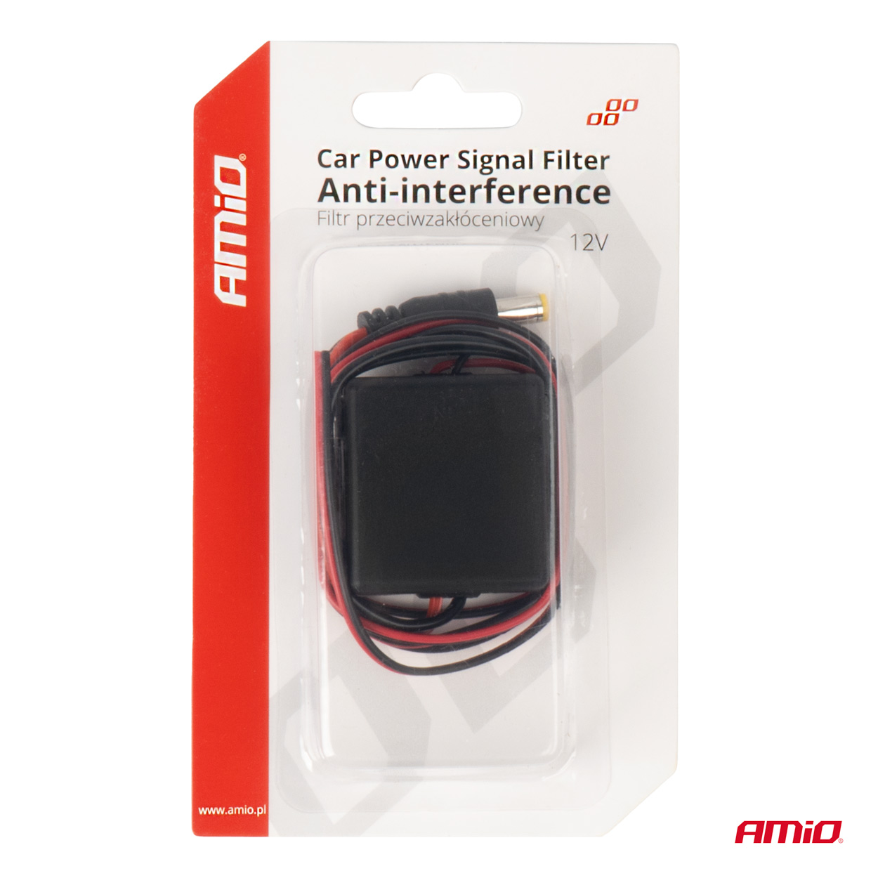 Odrušovací filter do auta s DC-DC meničom 12/24V-12V AMiO-04101
