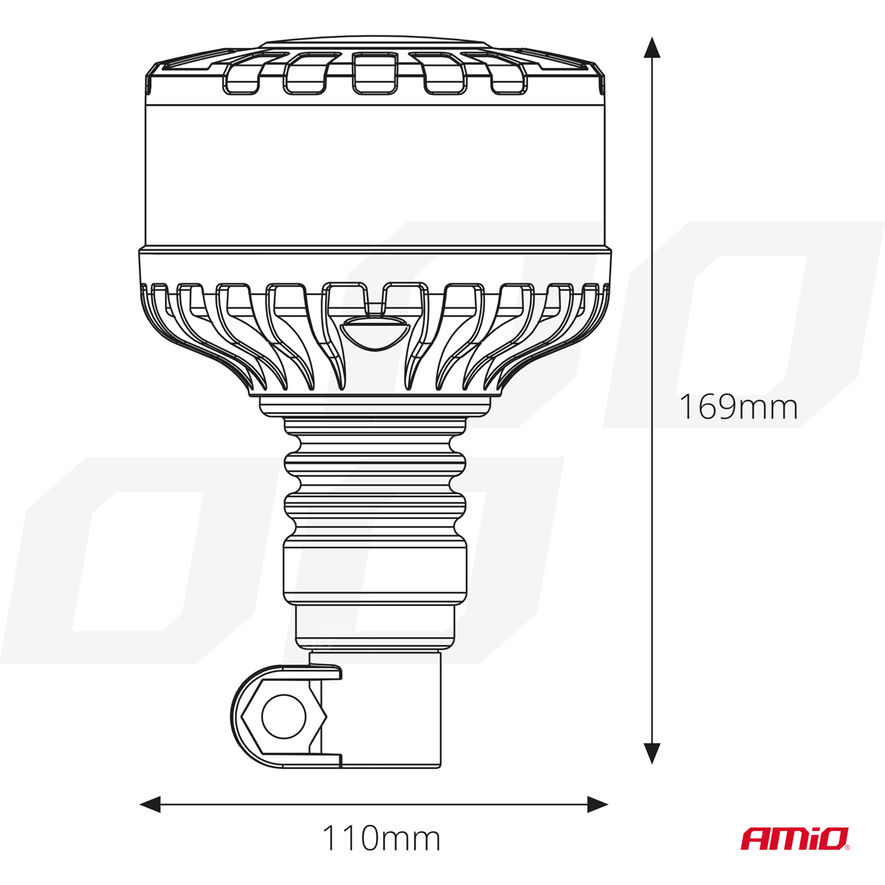 LED výstražný majak W28P 12V 24V AMIO-04104