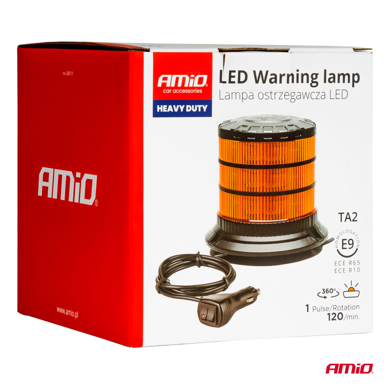 LED výstražný maják W30M 12V 24V AMIO-04111