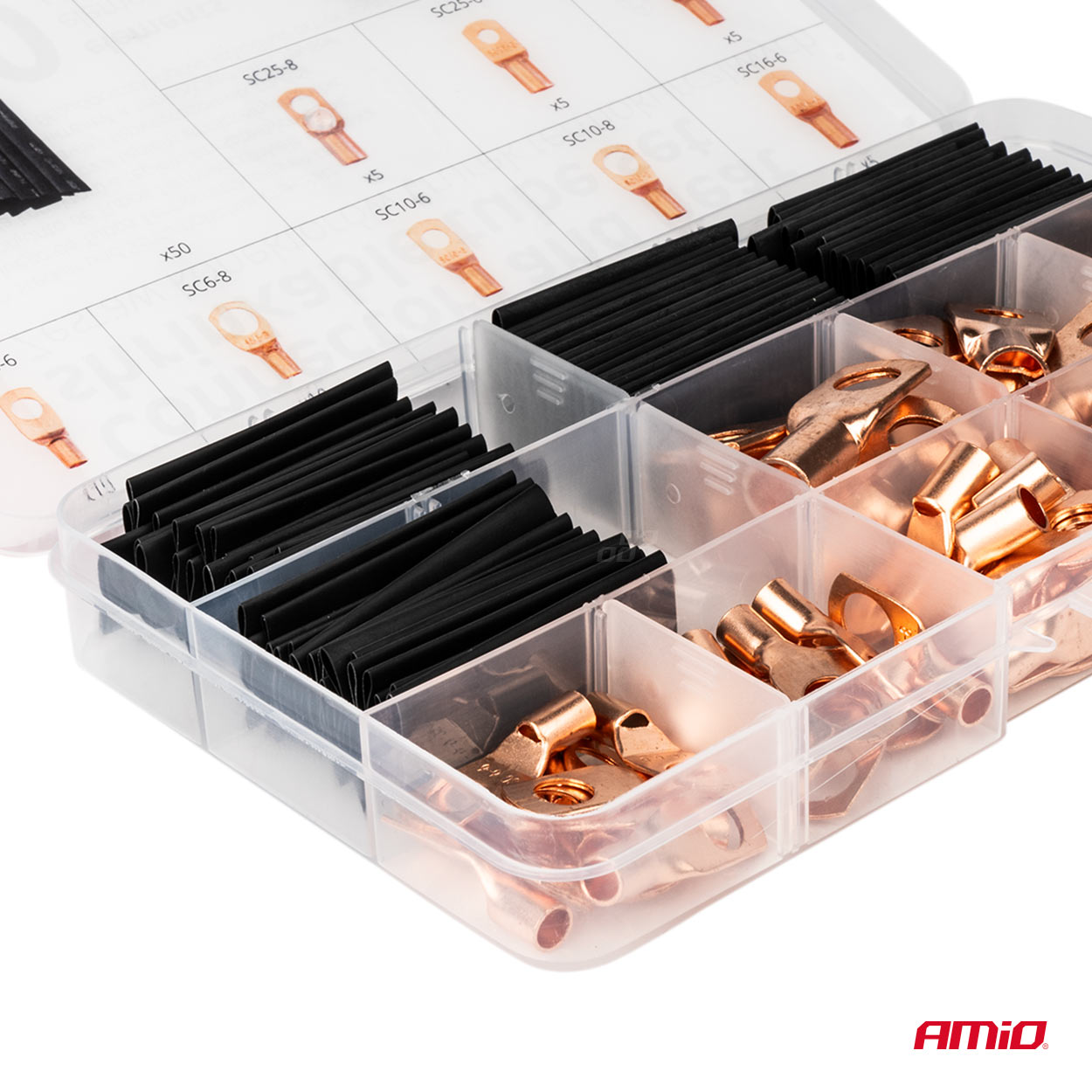 Sada očkových spojok a zmršťovacích bužírok 140 ks AMiO-04121