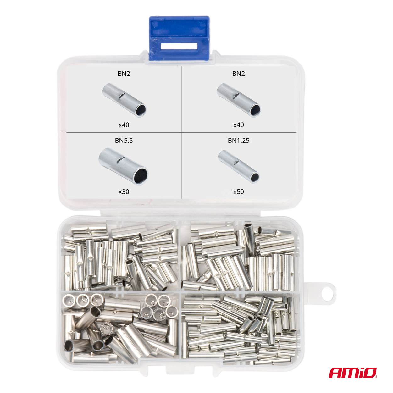 Sada káblových konektorov BN1.25 BN2 BN5.5 160pcs AMiO-04123