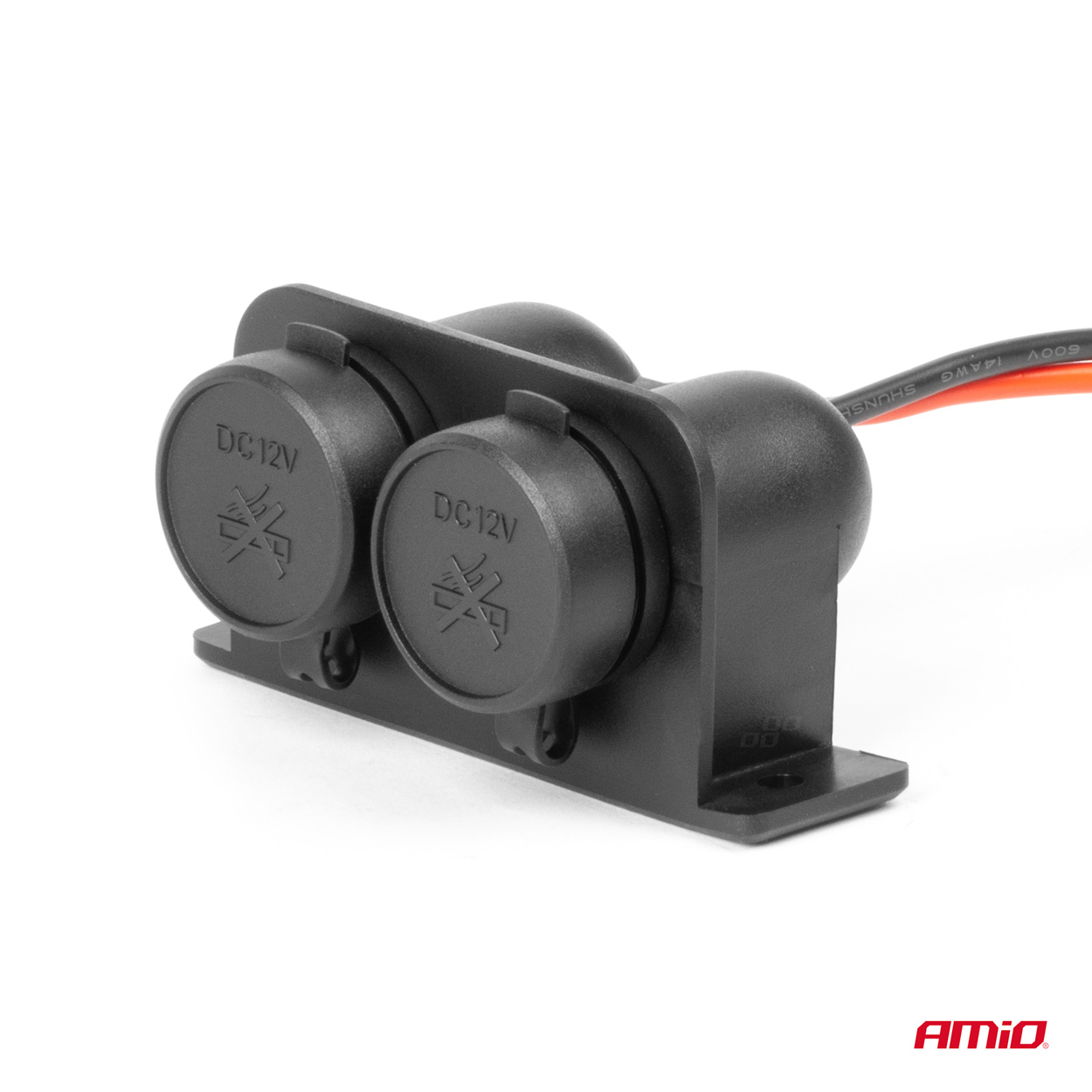 Dvojitá hermetická zásuvka zapaľovača 12/24V AMiO-04130