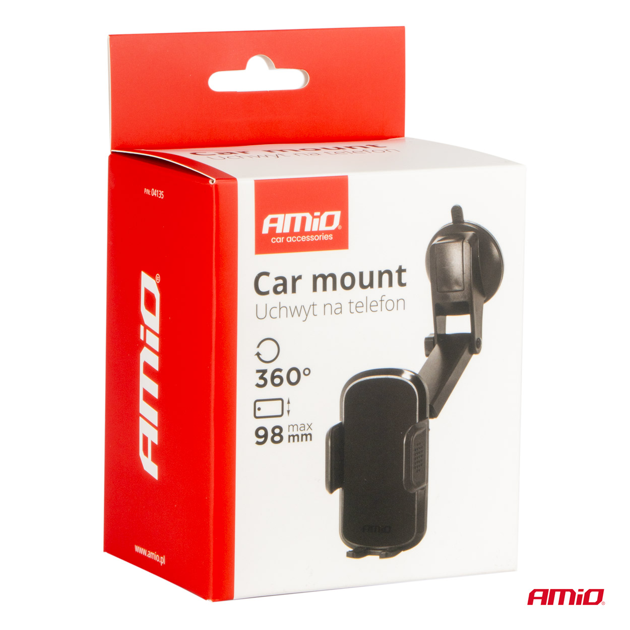 Nastaviteľný držiak telefónu na čelné sklo AMiO-04135