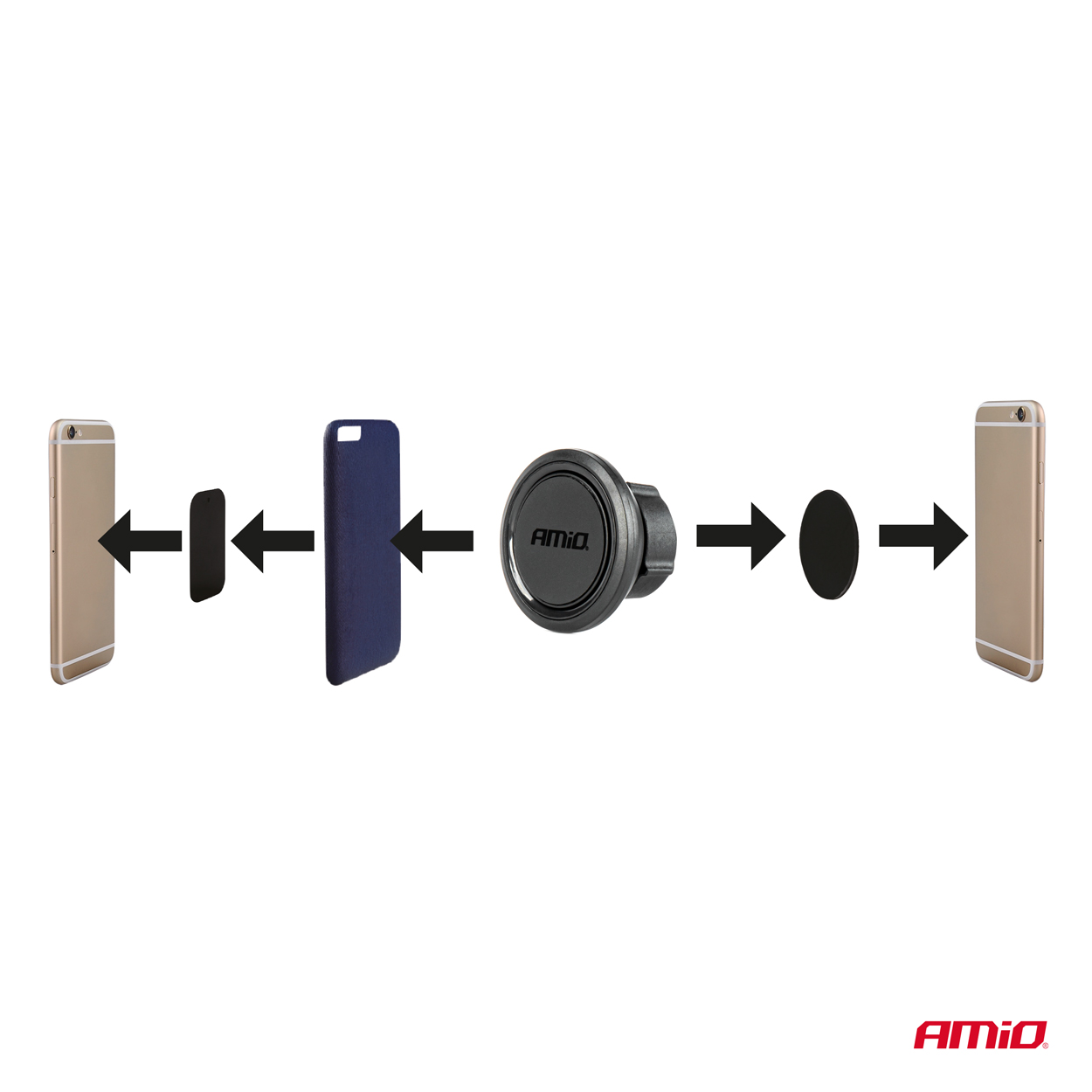 Magnetický držiak palubnej dosky otočný o 360° AMiO-04144