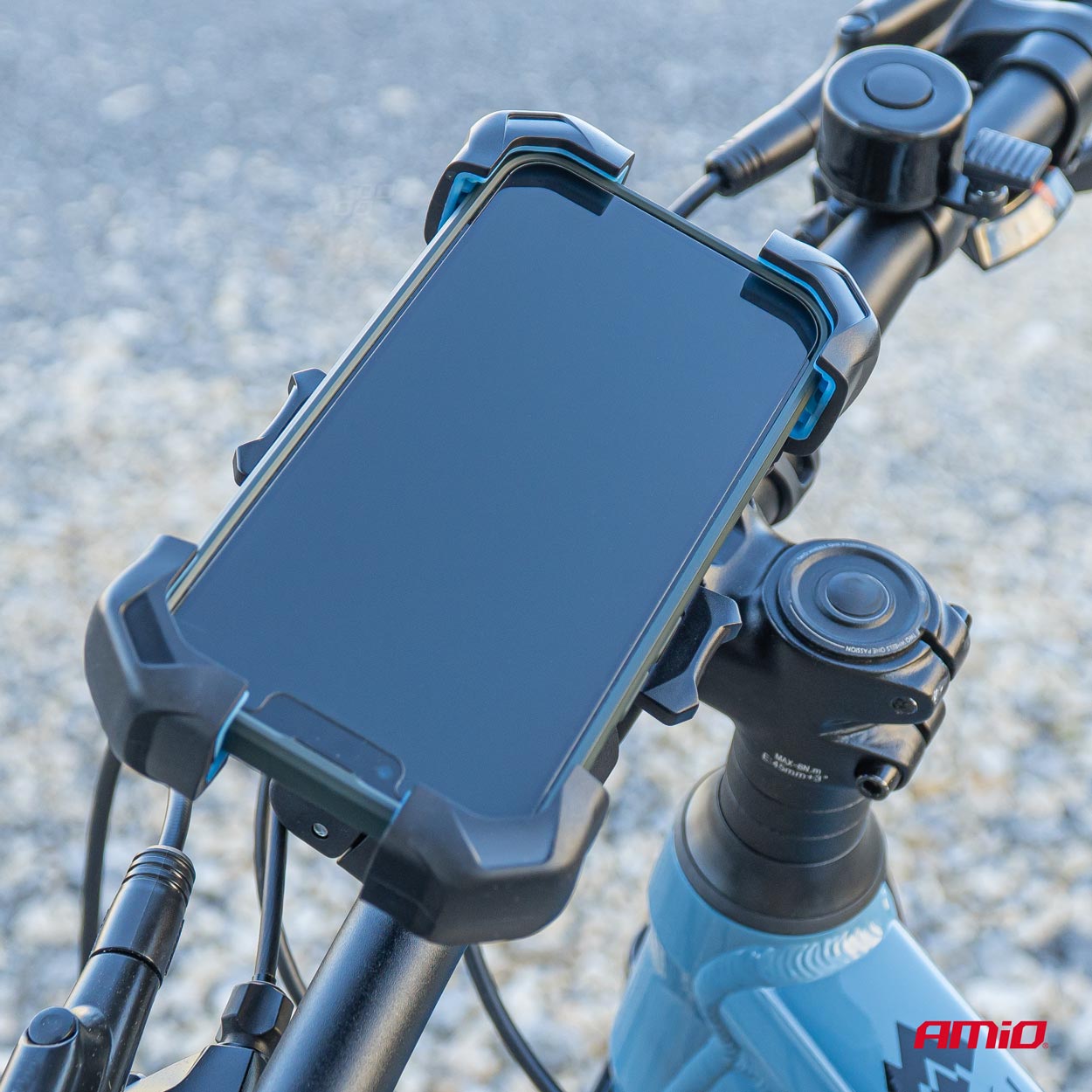 Držiak telefónu na motocykle otočný o 360° AMiO-04146