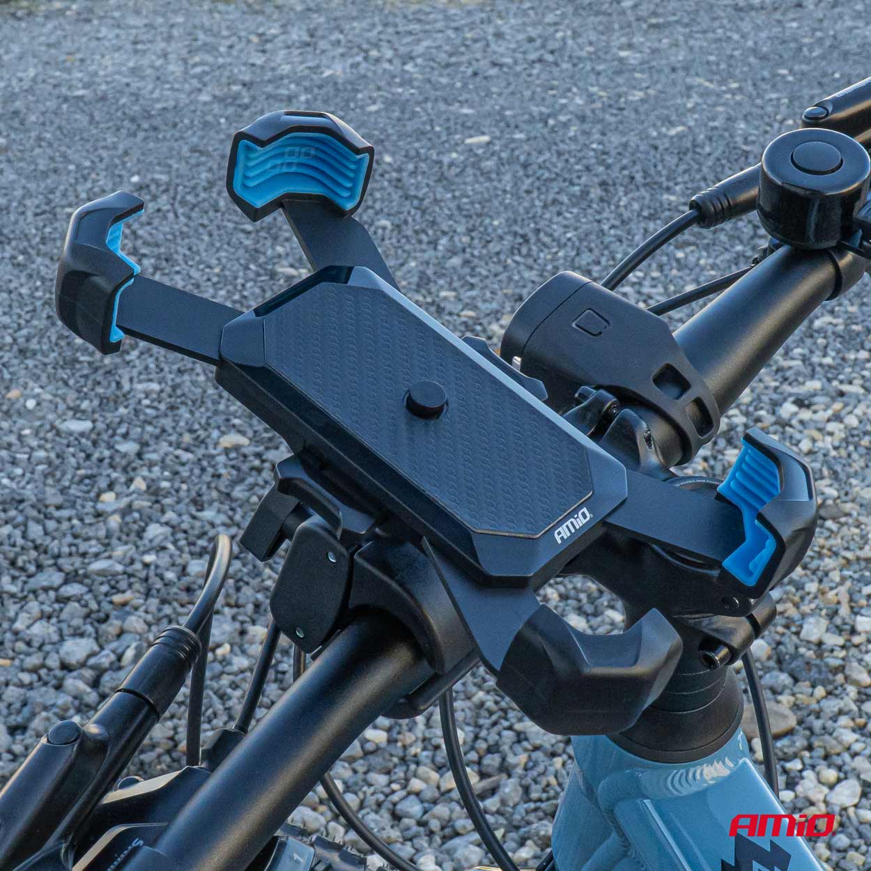 Držiak telefónu na motocykle otočný o 360° AMiO-04146